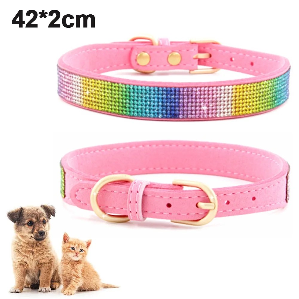 Girl Dog Collar for Medium Dogs,Cute Sparkle Nylon,Pink Dog Collar for