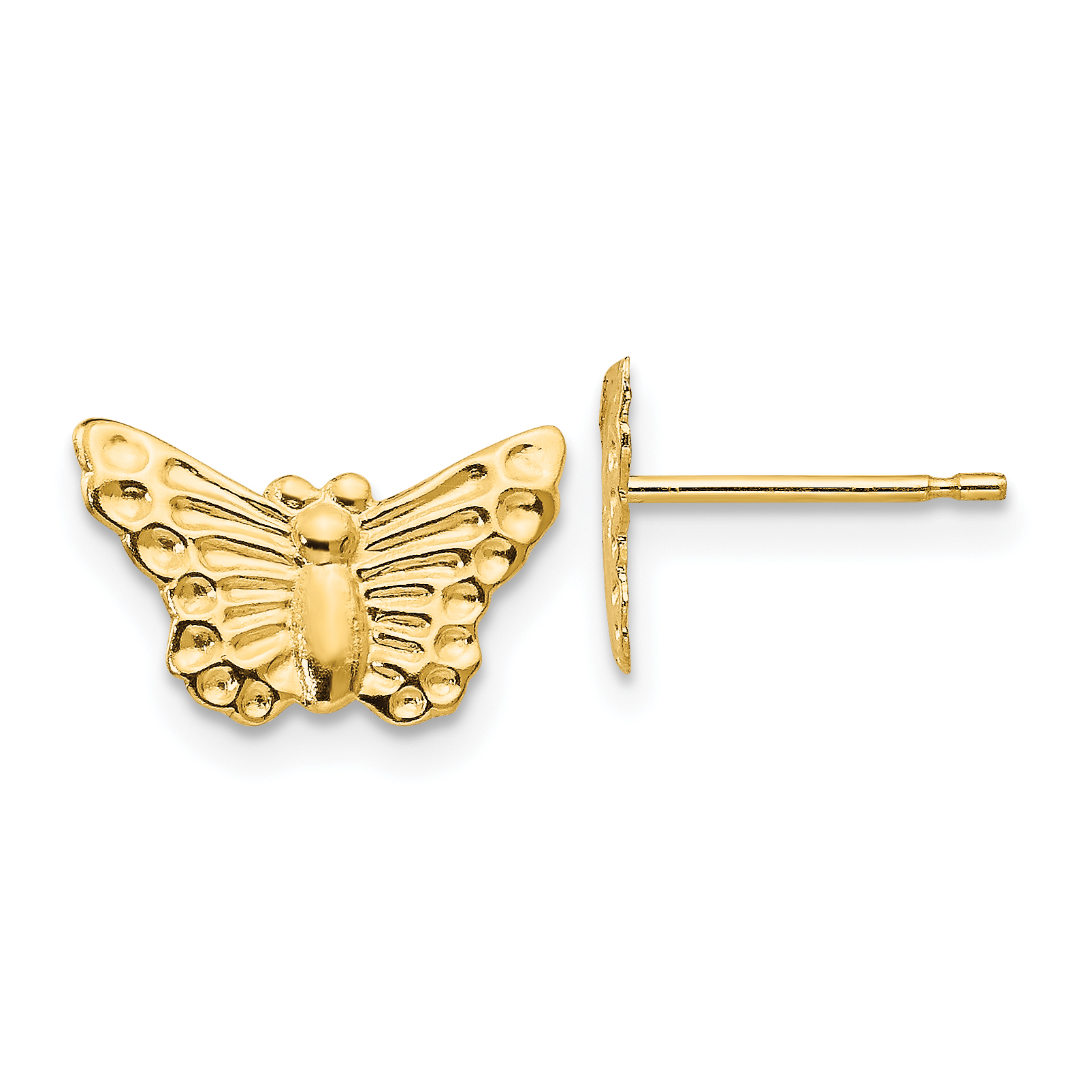 Earring Children 14K Yellow Gold Madi K Children's 8 MM Butterfly