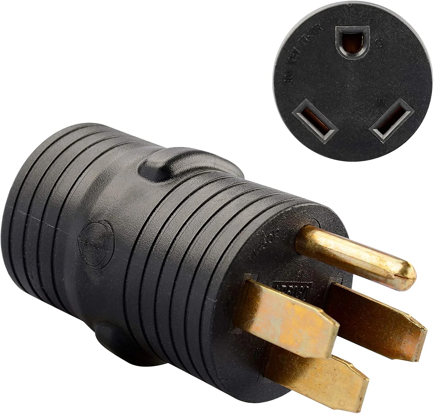 RV Plug Adapter 50 Amp Male (14-50P) to 30 Amp Female (TT-30R