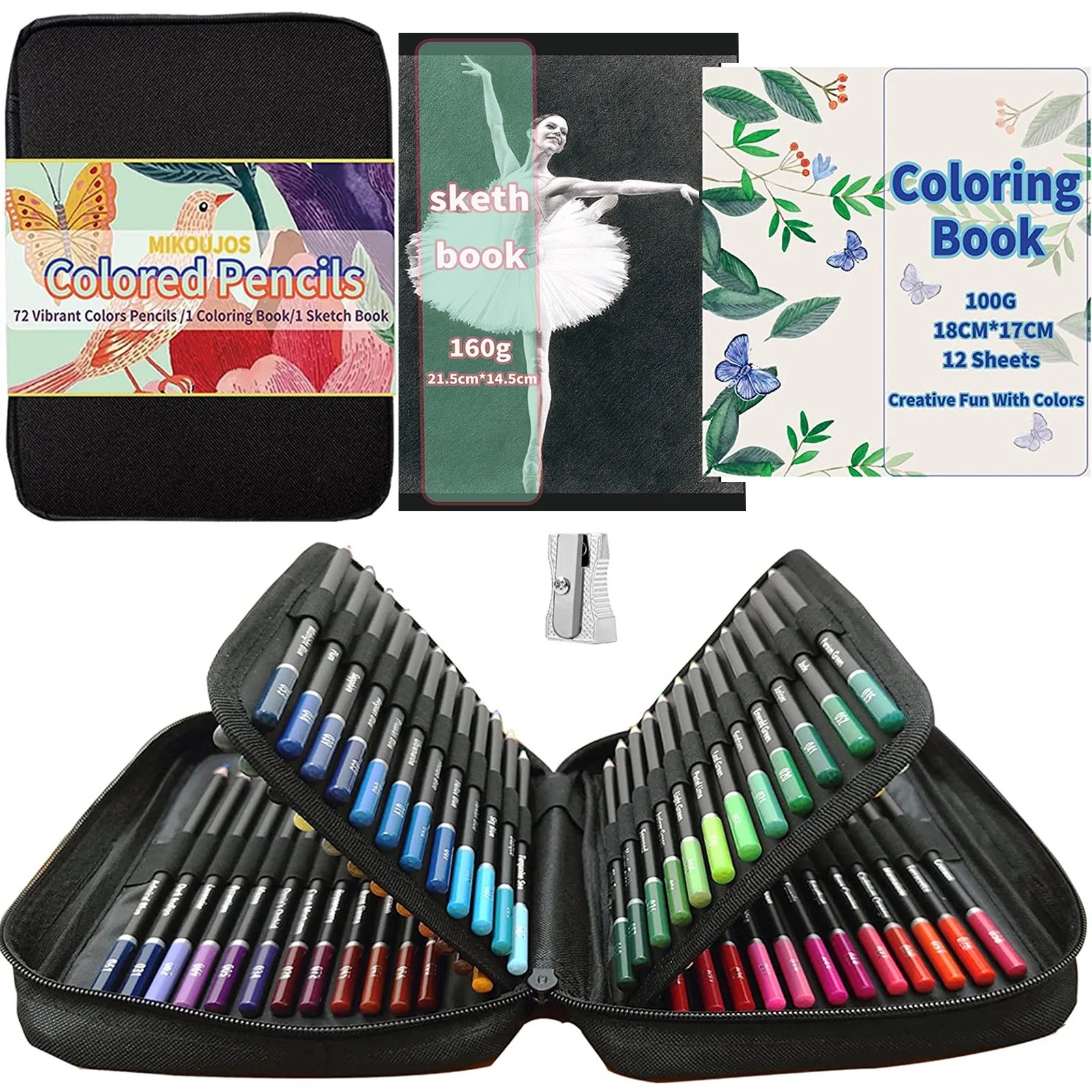 72 Colored Pencils Set,Soft Core Color Pencil for Adult Coloring with Coloring Books Sketch