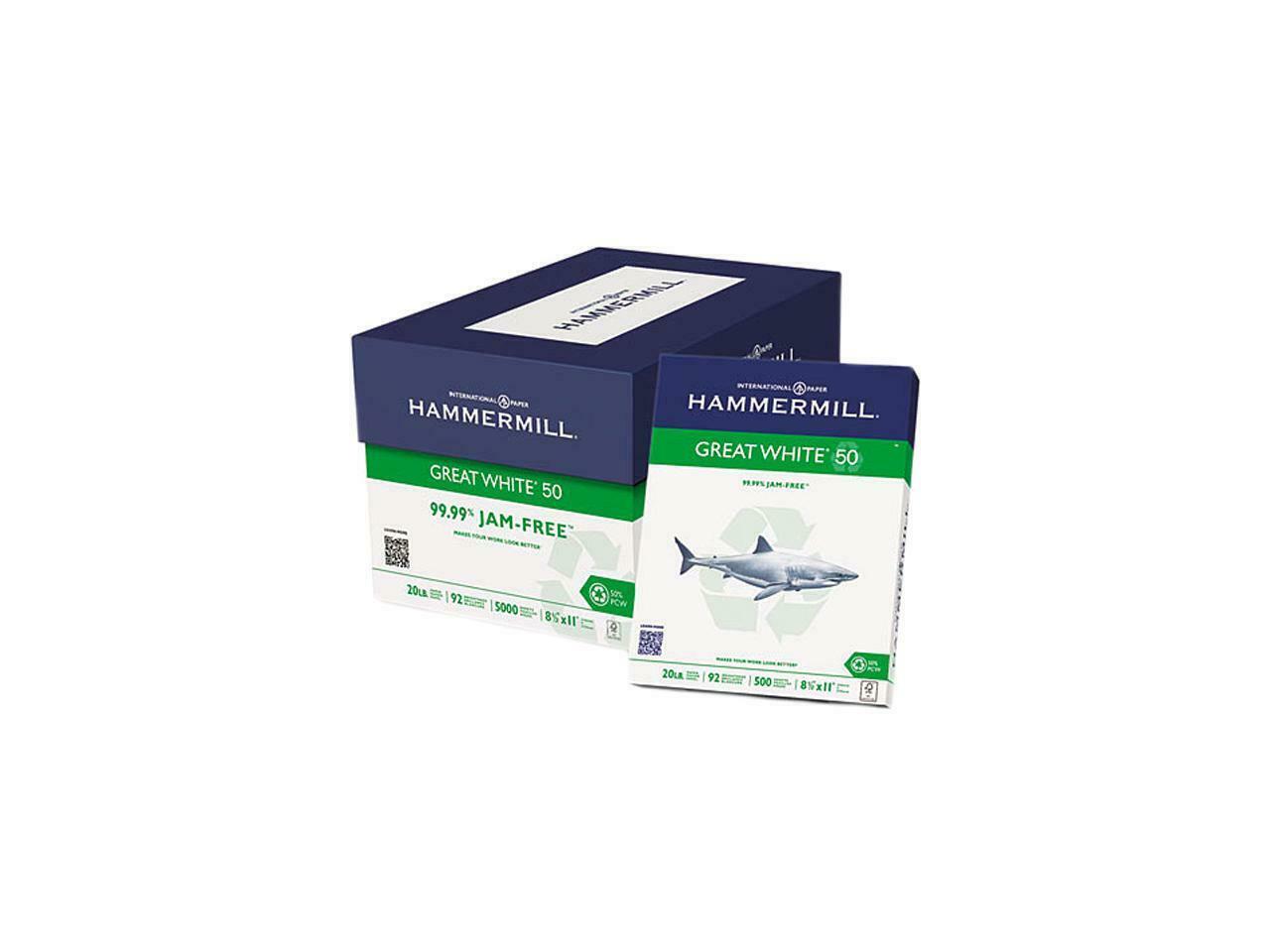 Hammermill 86780 Great White Copy Paper, 5000 Sheets Per Unit Walmart