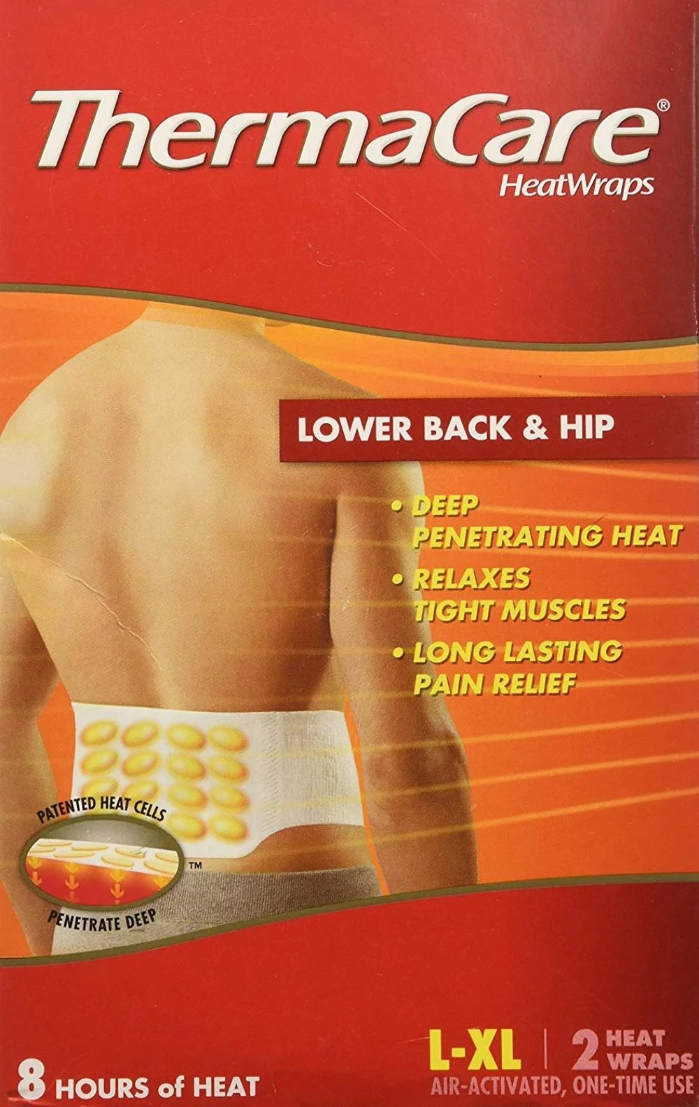 Lower Back & Hip HeatWraps, L/XL, 8 Hour2ct, ThermaCare