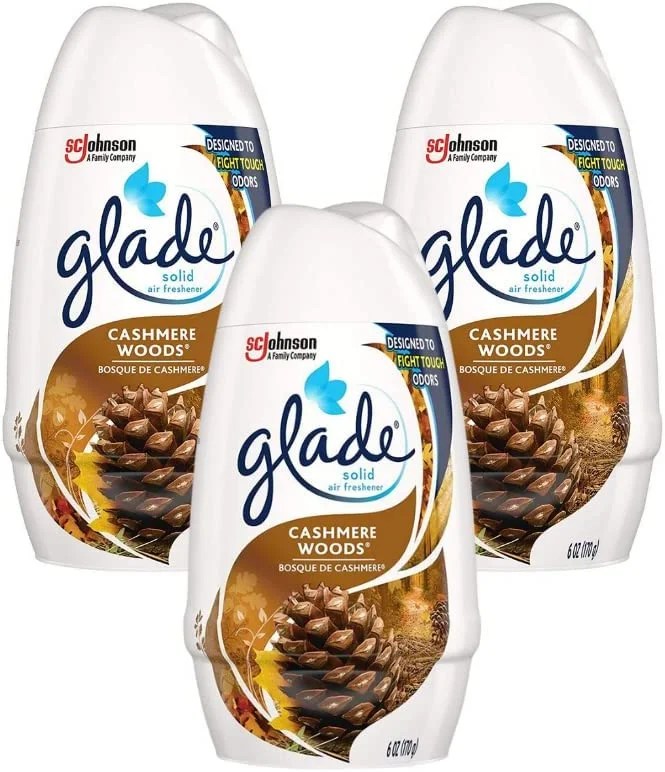 Glade Solid Air Freshener Cashmere Woods 6 Ounce (Pack 3)