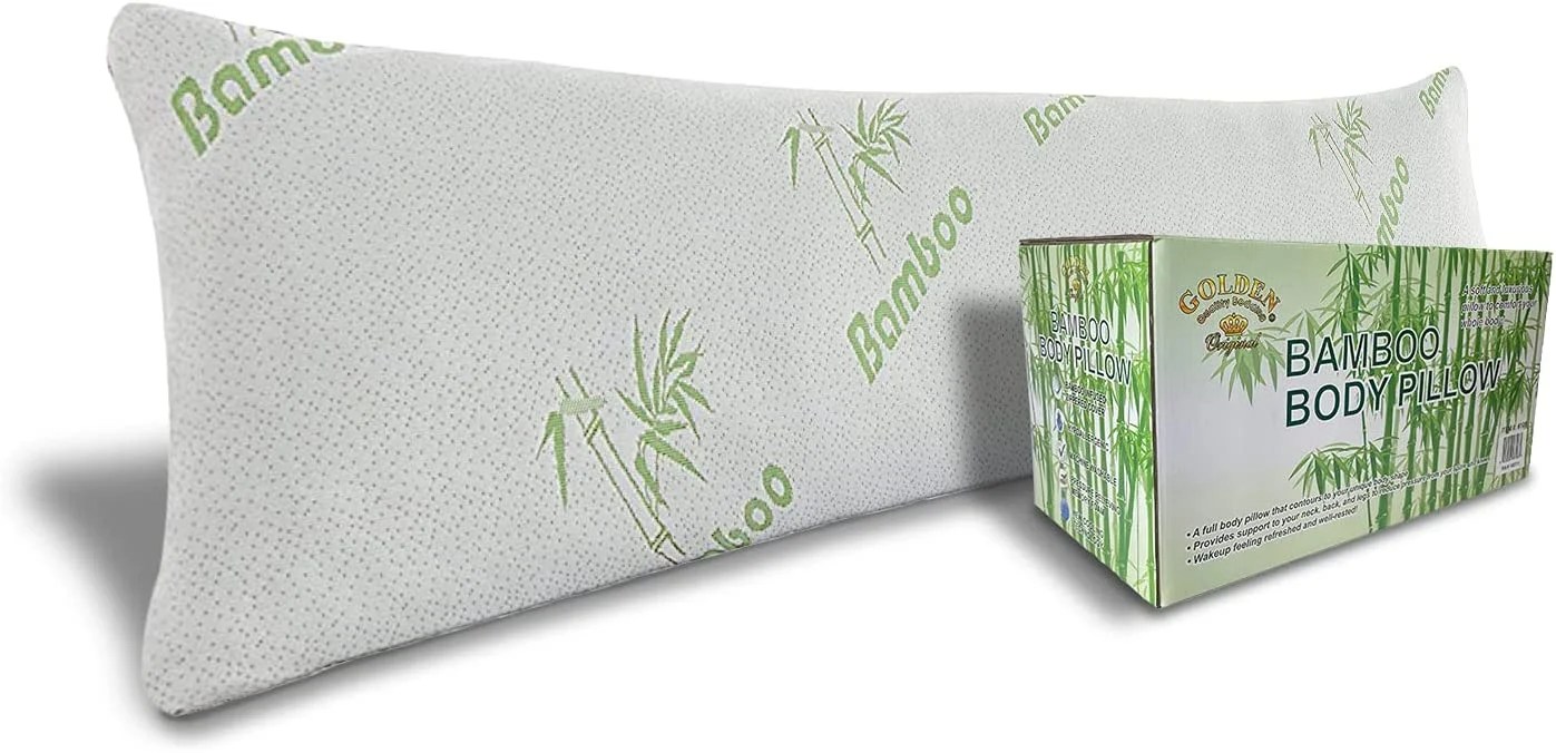 Bamboo Body Pillow for Adults Shredded Memory Foam Long Cooling