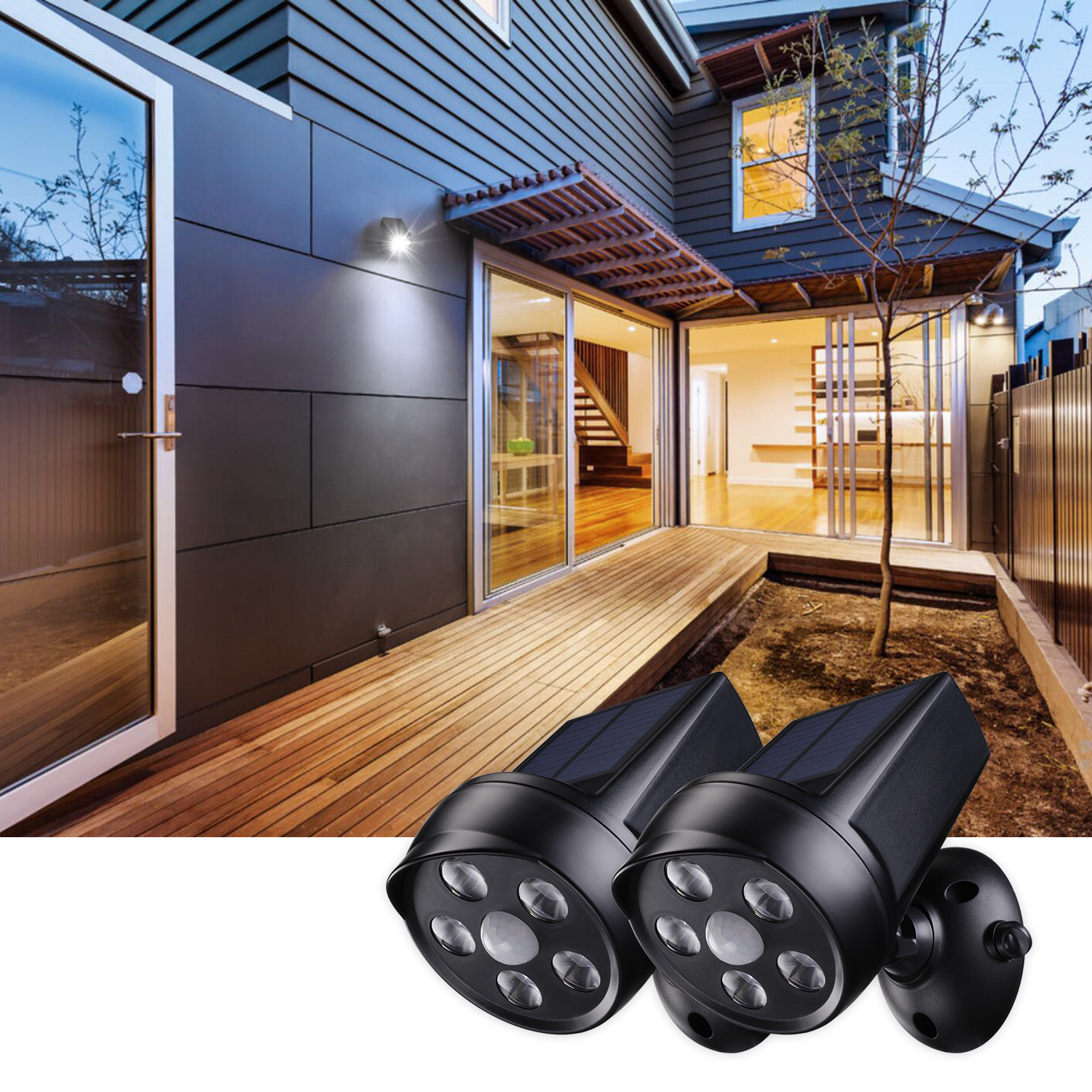 TORCHSTAR LED Solar Motion Sensor Lights, CCTVLike Wireless Outdoor