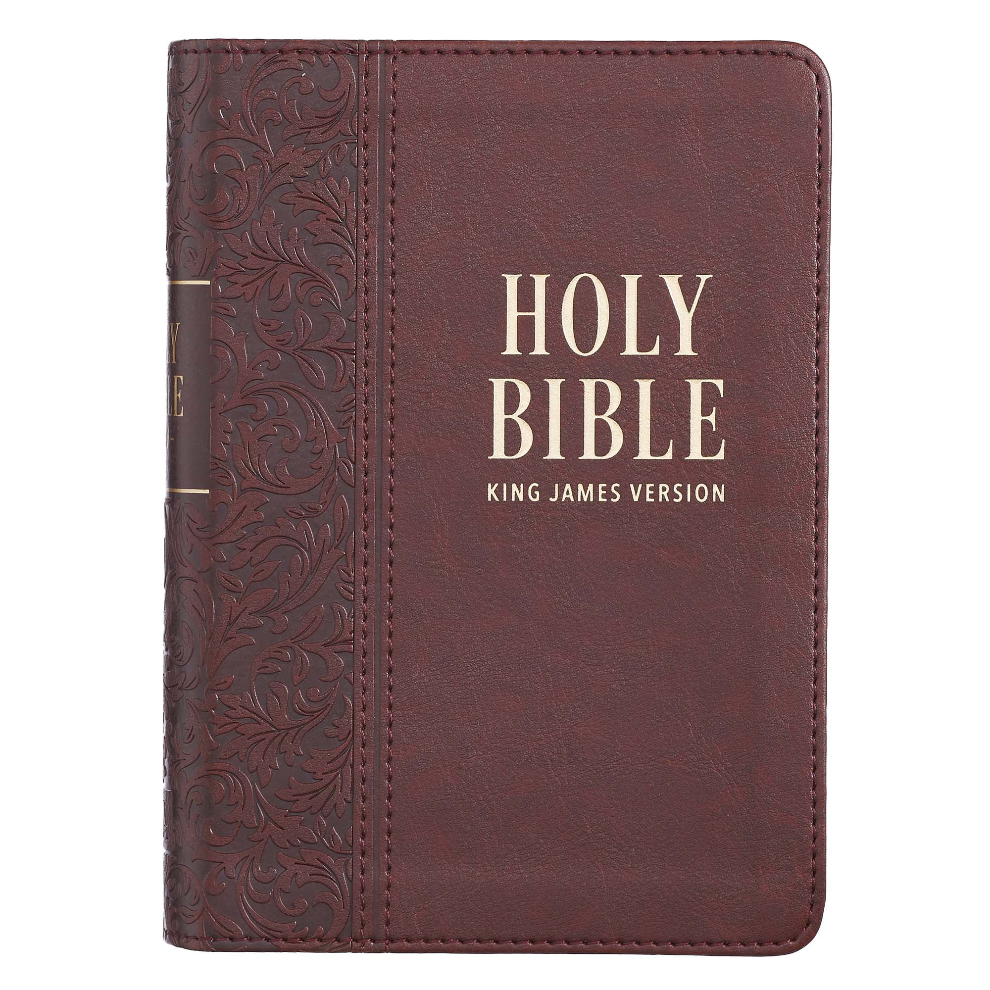 KJV Holy Bible, Large Print Compact Brown Faux Leather, Red Letter