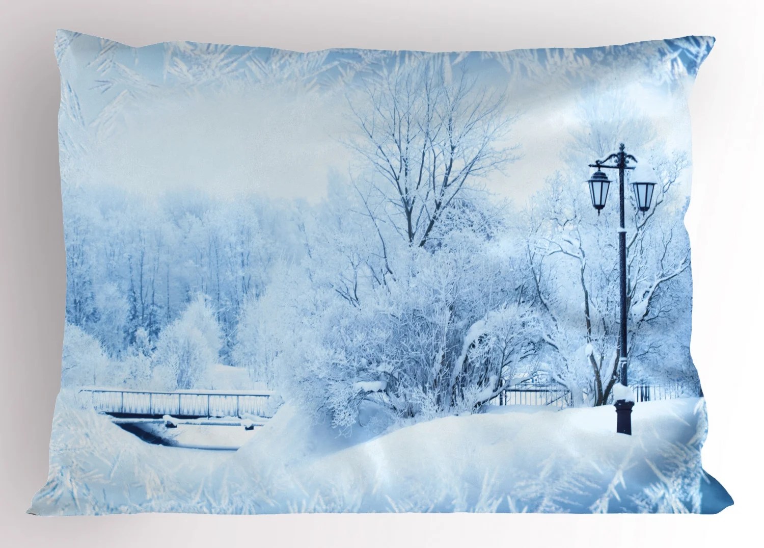 Winter Pillow Sham Winter Trees in Wonderland Theme Christmas New Year