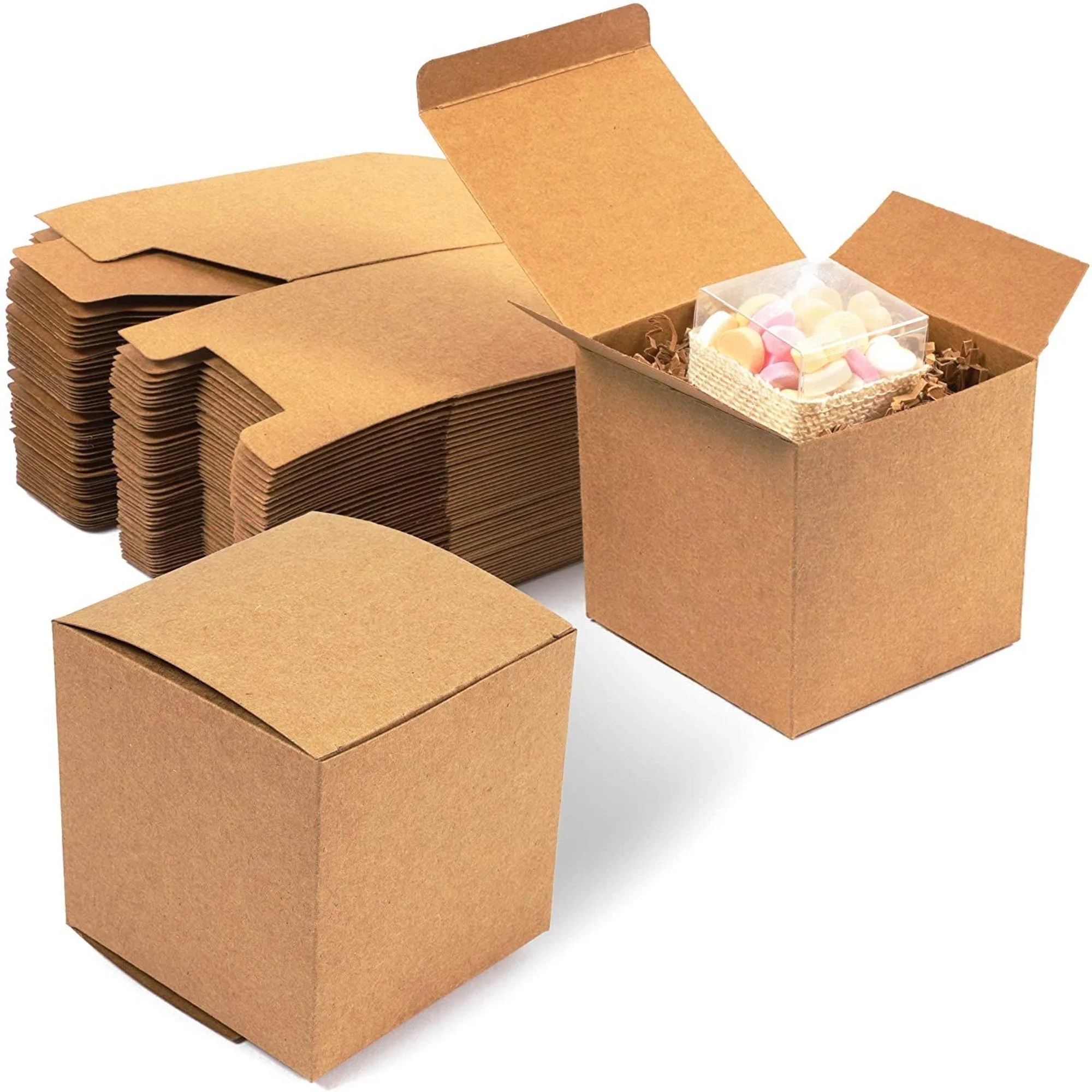50 Pack Brown Kraft Paper Cardboard Gift Boxes with Lid 3.75"x3.75"x3 50 Pack Brown Kraft Paper Cardboard Gift Boxes with Lid 3.75"x3.75"x3