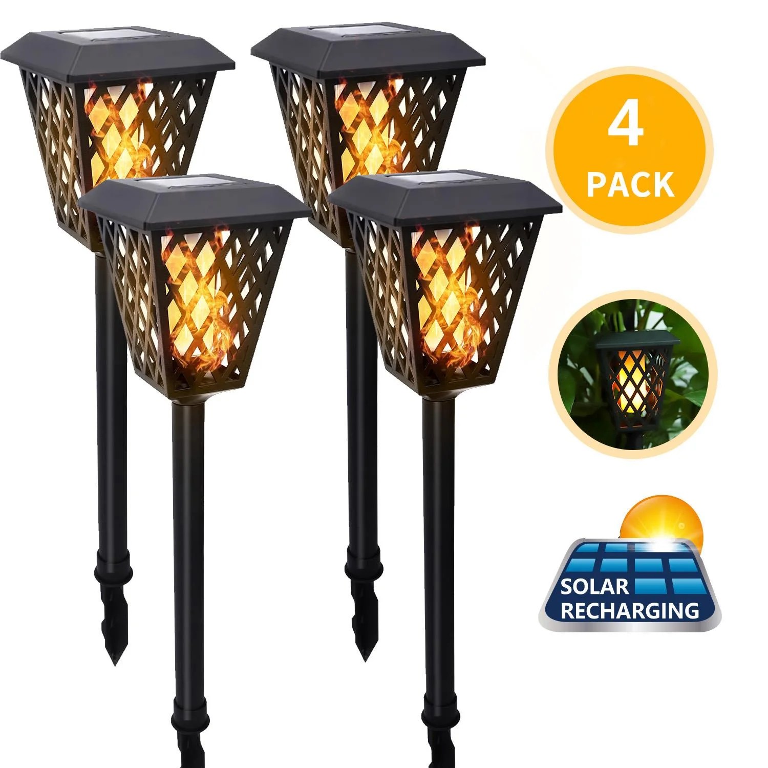 Solar Torch Light with Flickering Flame Dancing 4 Pack, Aigostar