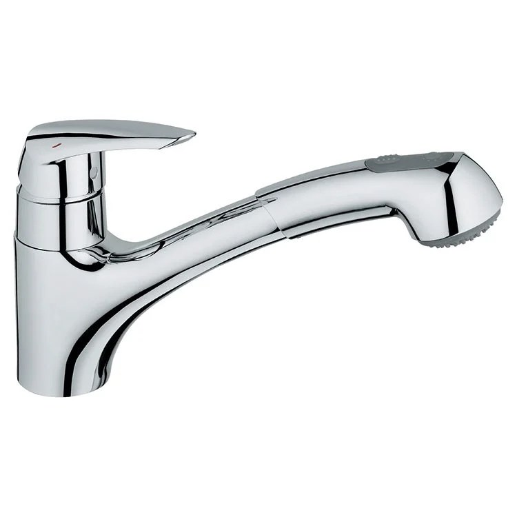 Grohe 33330001 Eurodisc II Polished Chrome Pullout Spray Kitchen Faucet