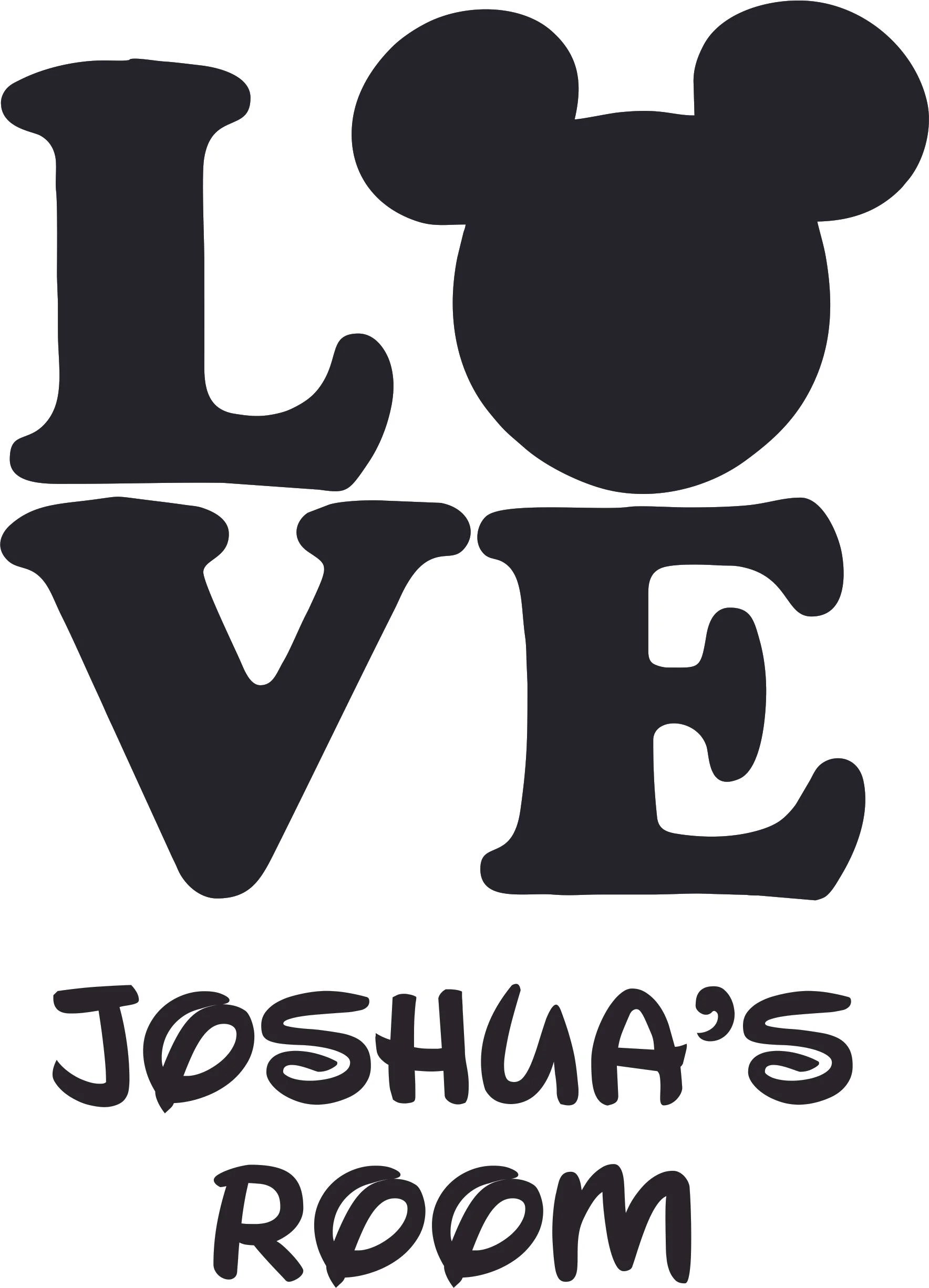 Mickey Mouse Love Silhouette Cartoon Character Vinyl Customized Name