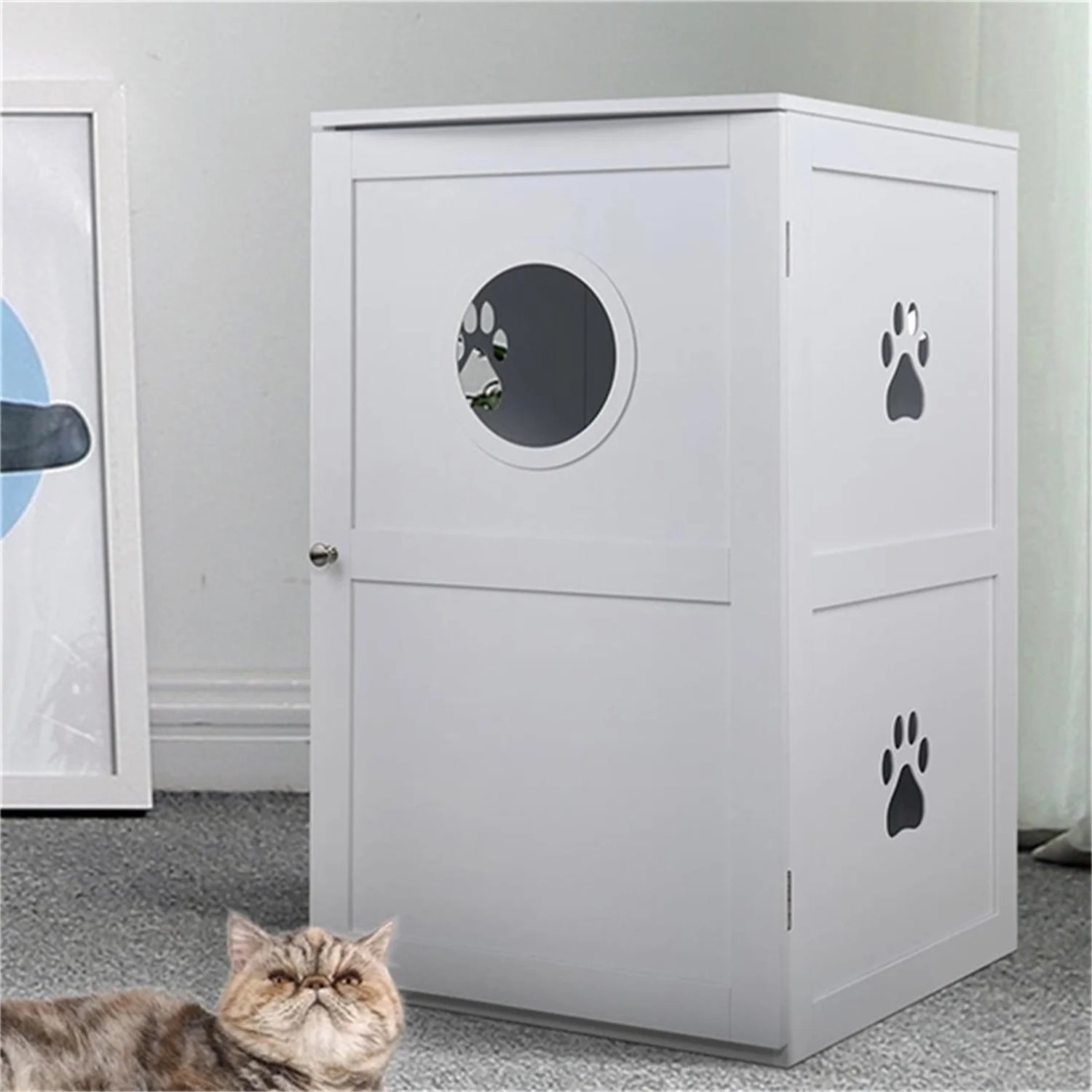 Pefilos 41" Enclosed Litter Box Enclosure Furniture Hidden