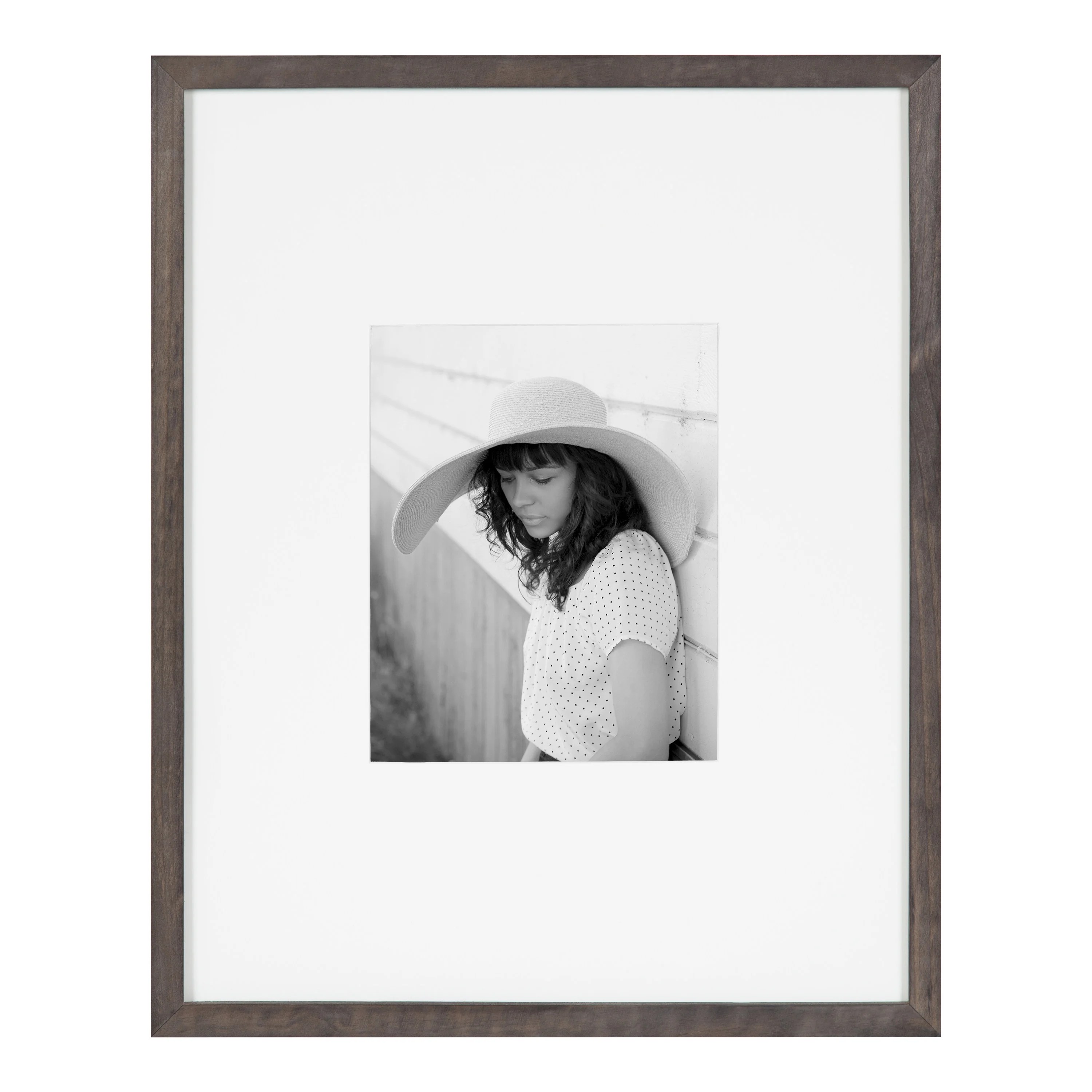 DesignOvation Gallery Wood Photo Frame, 16 inch x 20 inch matted to 8