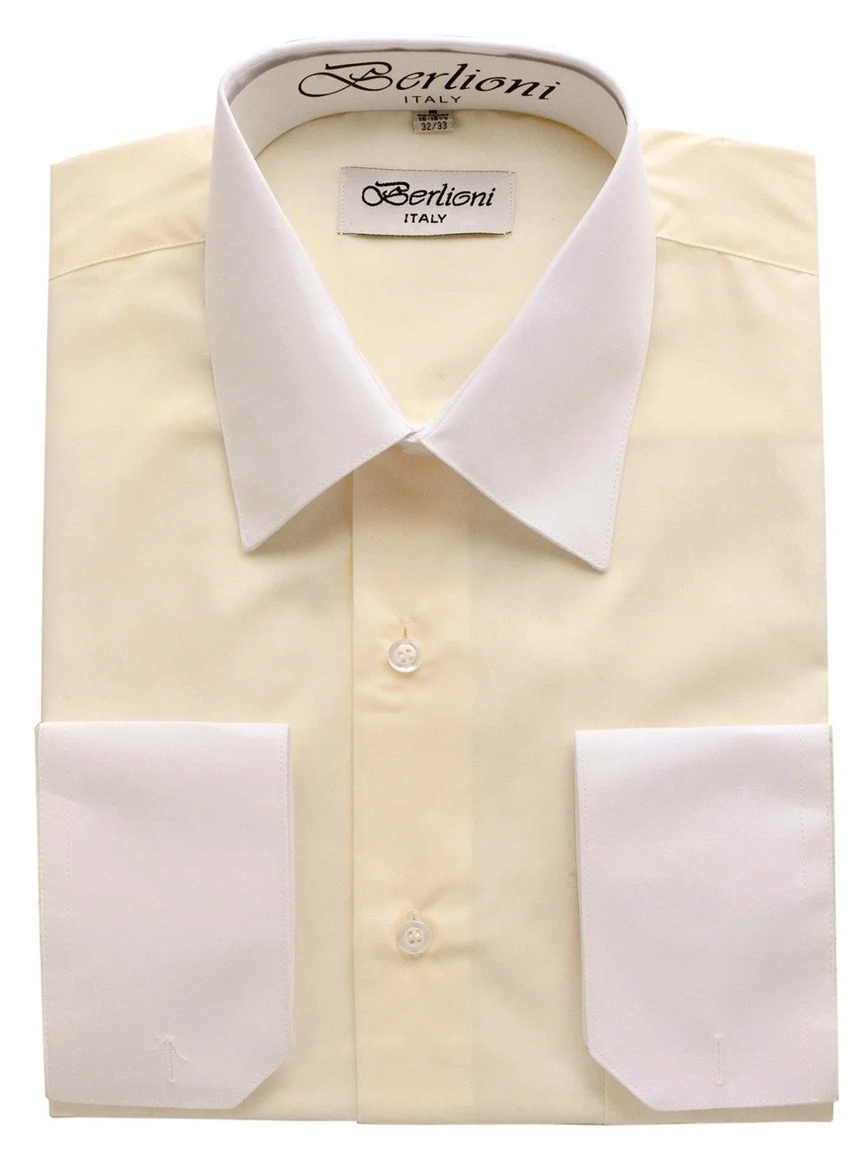 Berlioni Berlioni Italy White Collar & Cuffs Mens Two