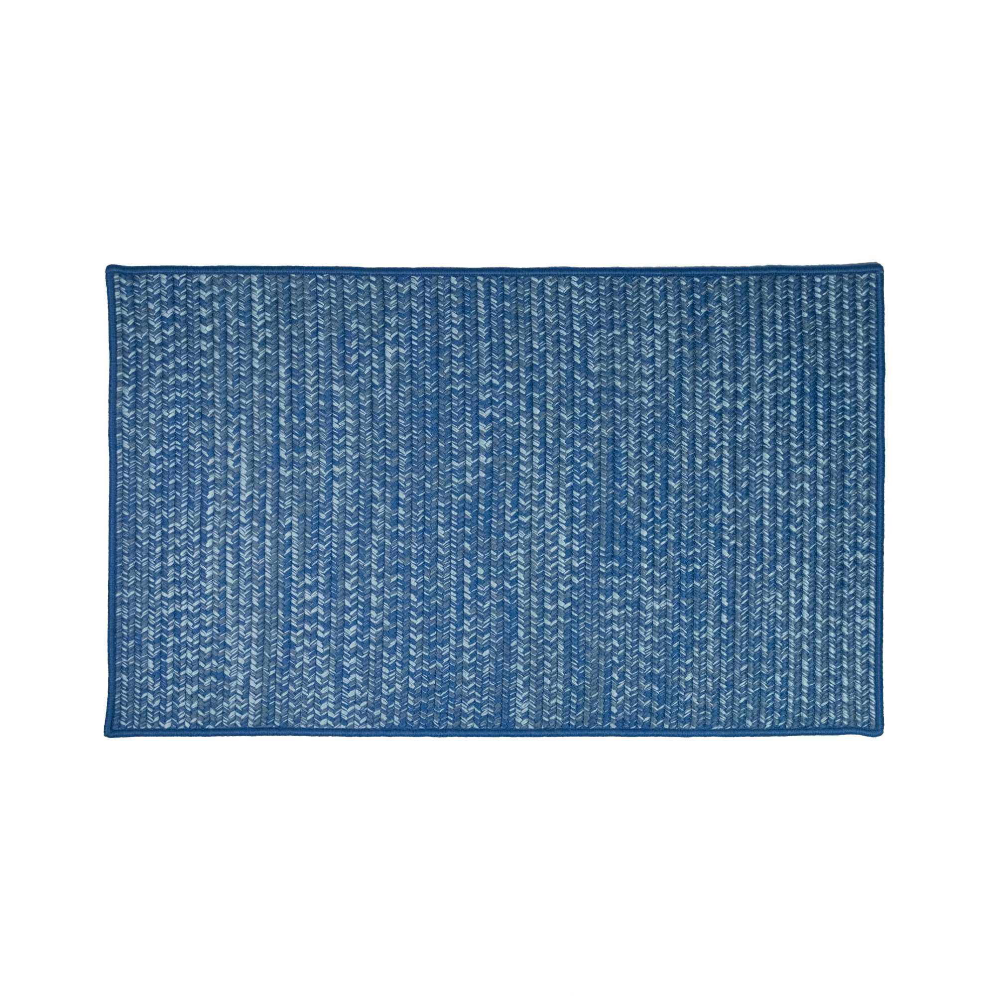 Blue Tweed Handcrafted Rectangle Reversible Doormat 30" x 48"