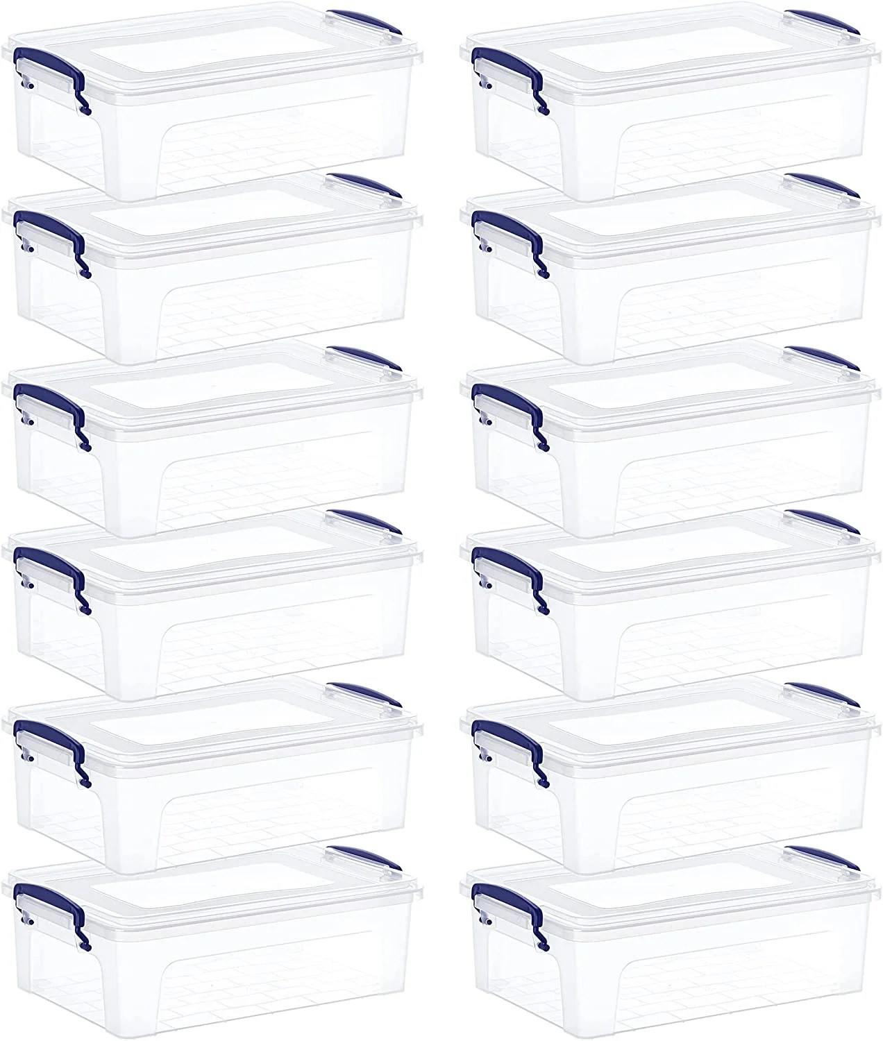 Clear Storage Bins with Lids, Small Stackable Storage Boxes with