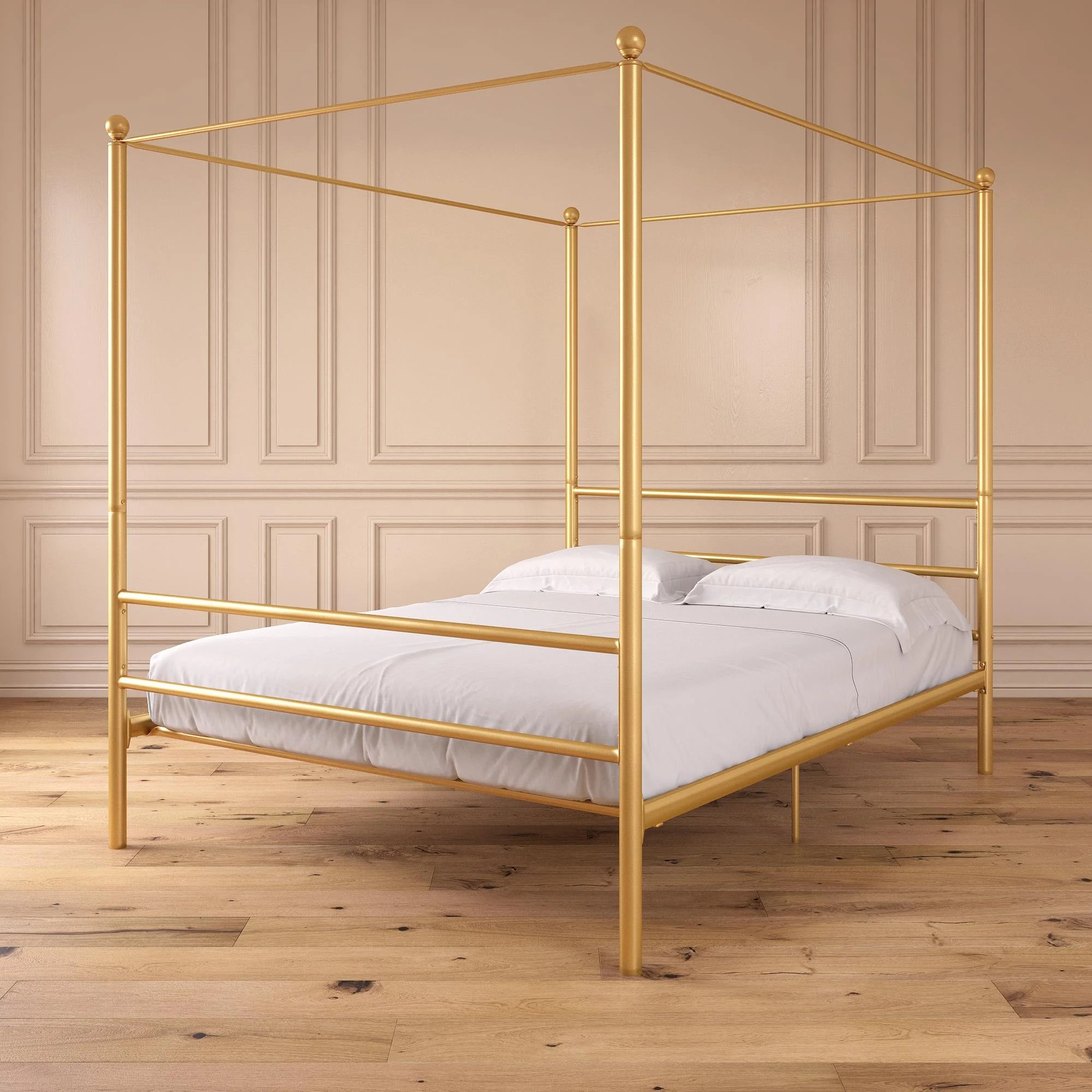 Mainstays Metal Canopy Bed, Gold