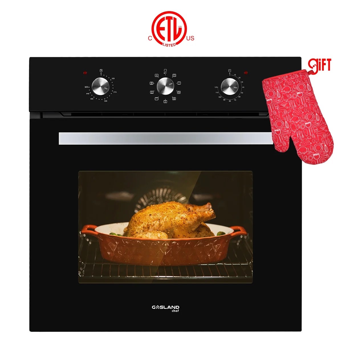 Gasland Chef ES609MB 24" Builtin Electric Wall Oven, 240V 3200W 2.3Cu