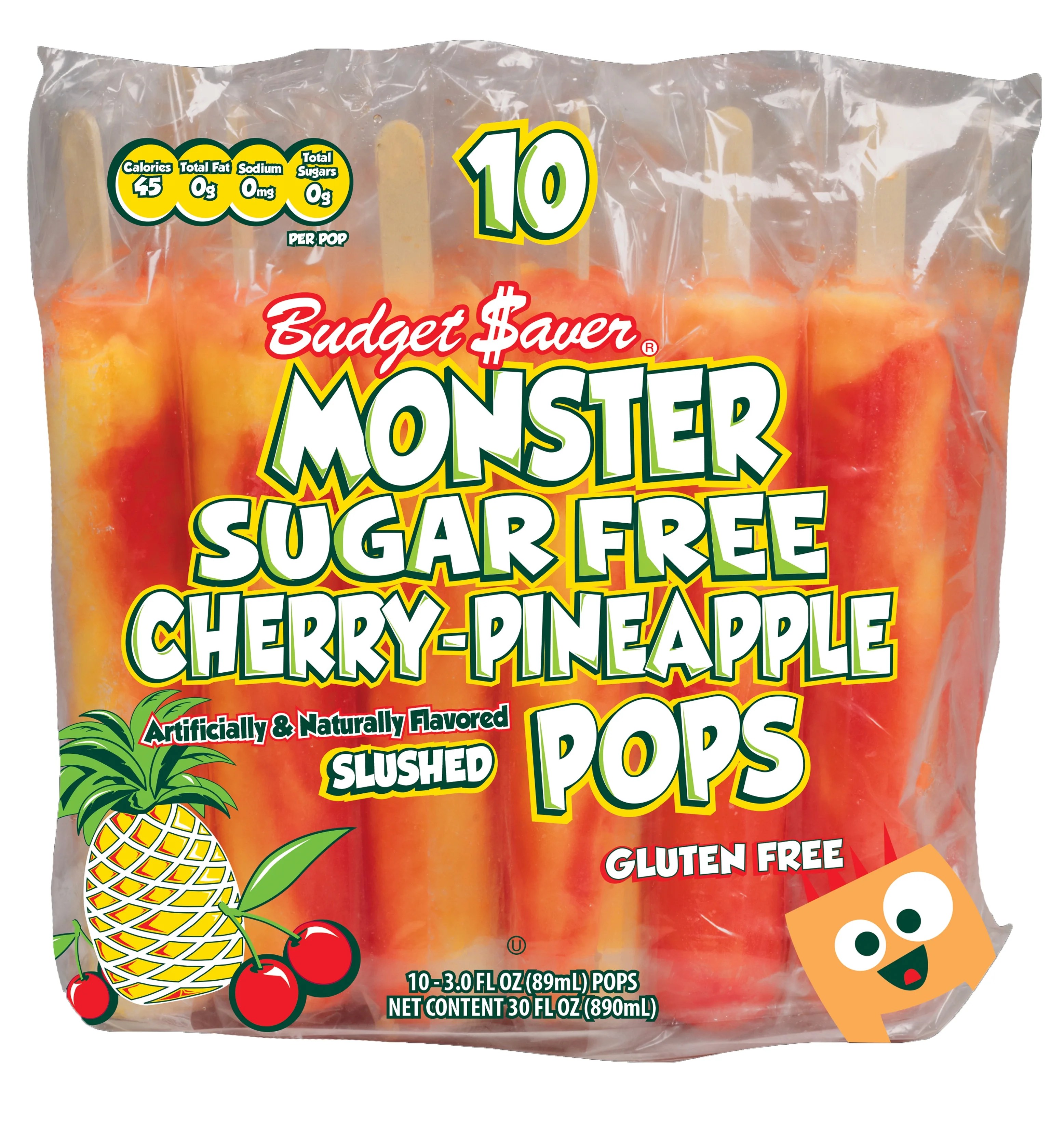 Budget Saver Sugar Free Cherry Pineapple Monster Pops