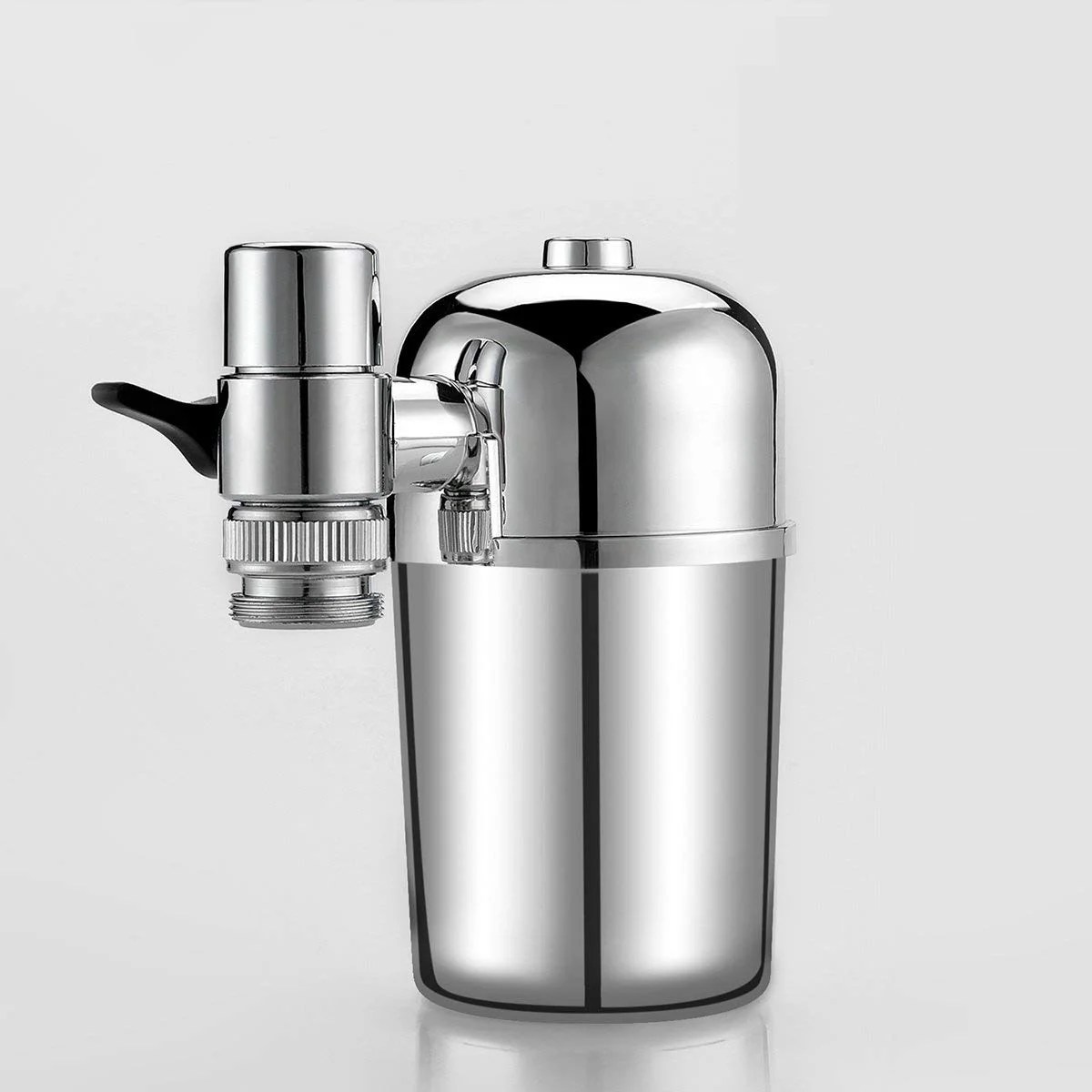 Faucet Water Filter StainlessSteel Reduce Chlorine, Chrome, Vertical