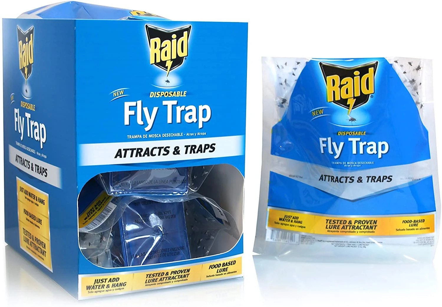 Raid Disposable Fly Trap, Traps Flies, Gnats, Moths and other Flying