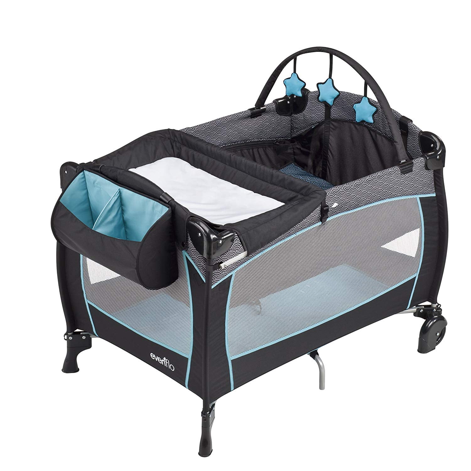 Evenflo Portable Babysuite Deluxe Playard, Playpen Travel Baby Crib Bed