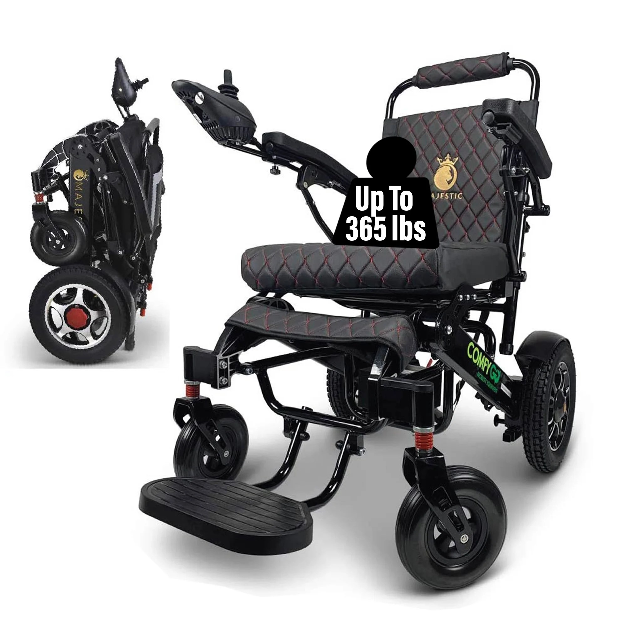 MALISA Electric Wheelchair for Adults, All Terrain Lightweight Foldable Wheelchairs, Motorized