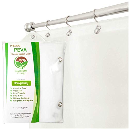 Clean Healthy Living Heavy Duty PEVA Frost Shower Curtain Liner with