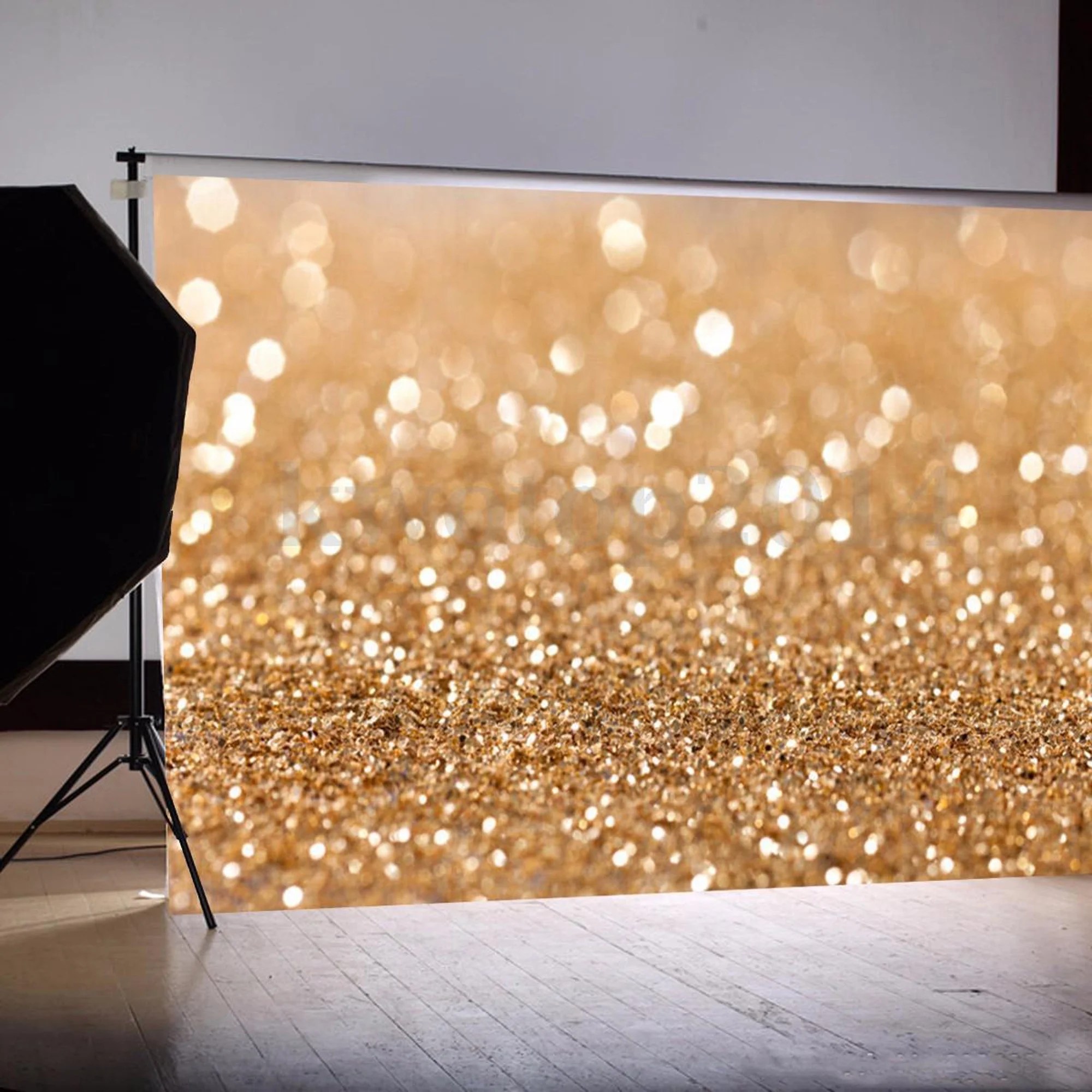 NK 7 x 5ft Photo Booth Party Backdrops Brown Bokeh Printed Vinyl Fabric