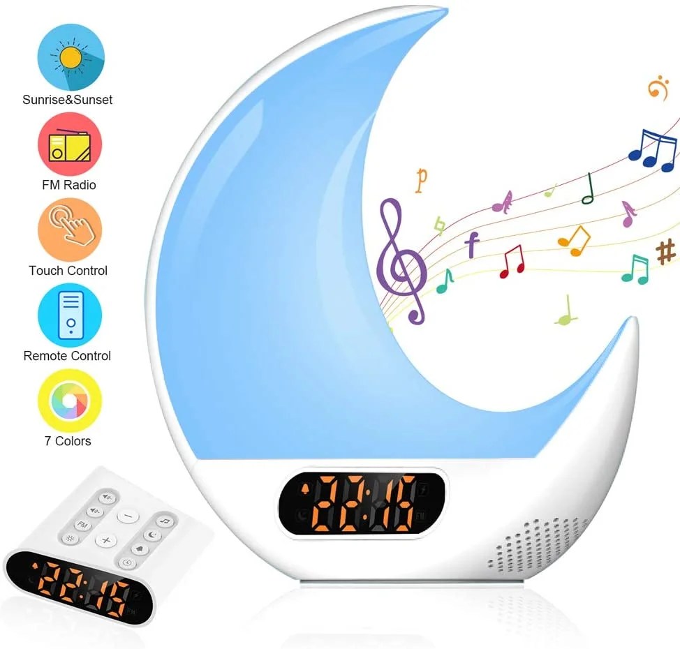 Wake up light alarm clock children's alarm clock with remote control