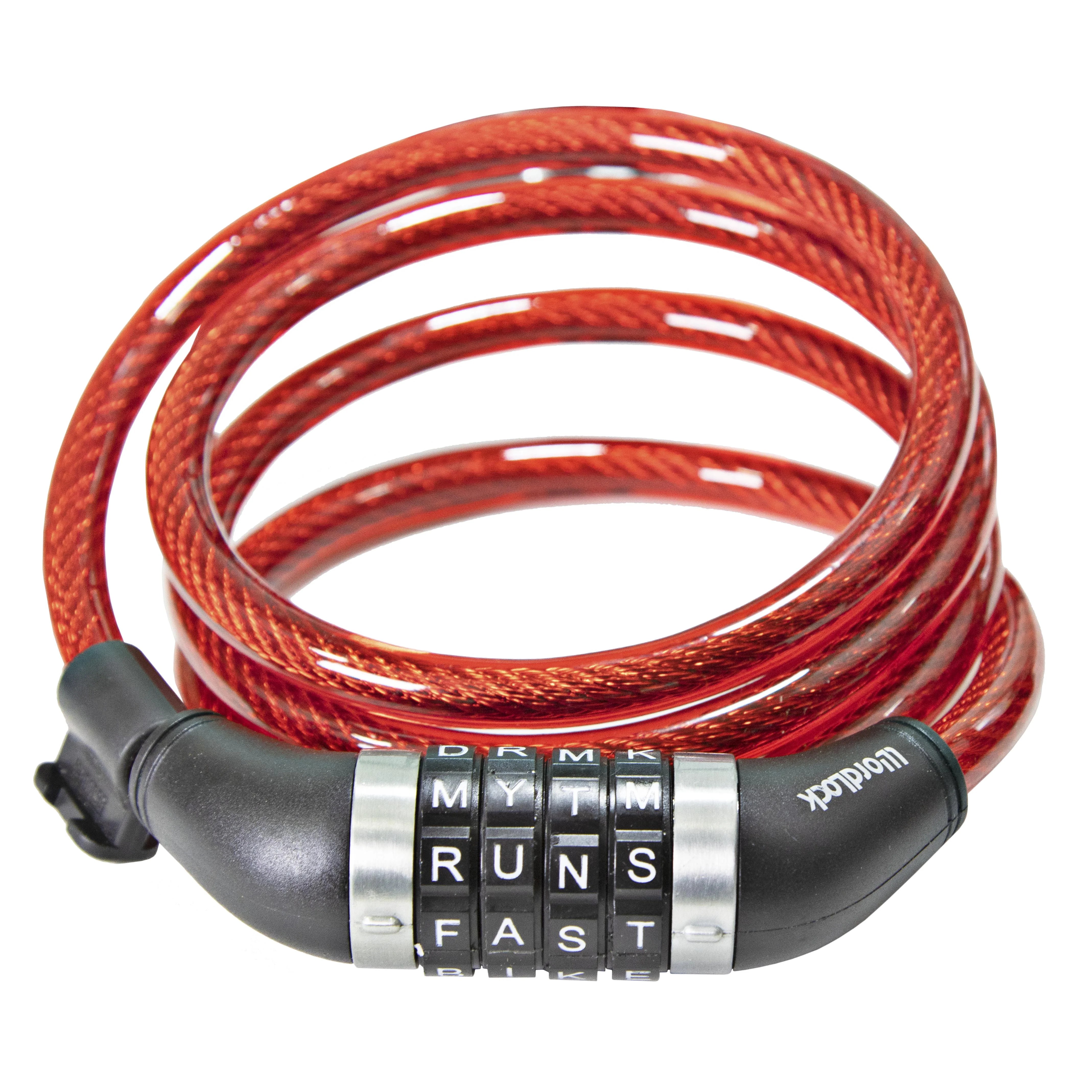 Wordlock 10mm Bike Lock Red