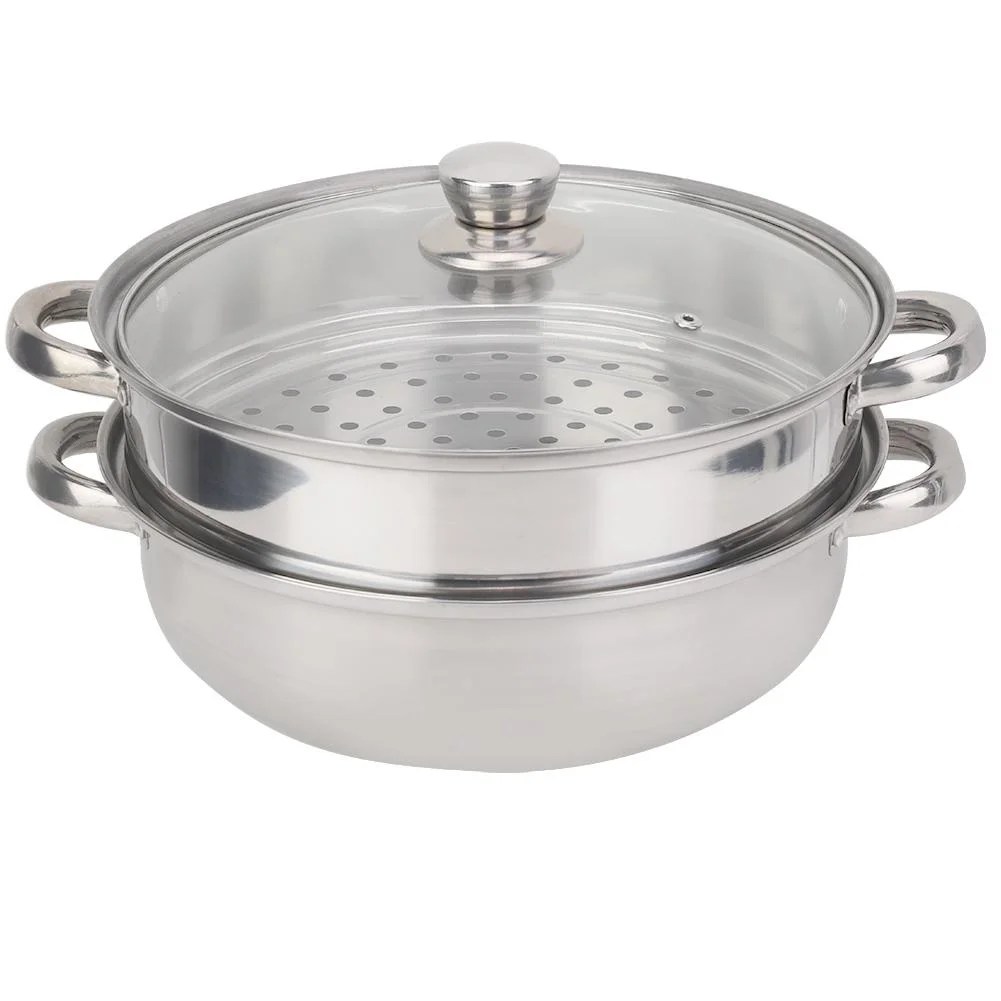 LYUMO Stainless Steel Cookware 27cm/11in 2Layer Steamer Pot Cooker