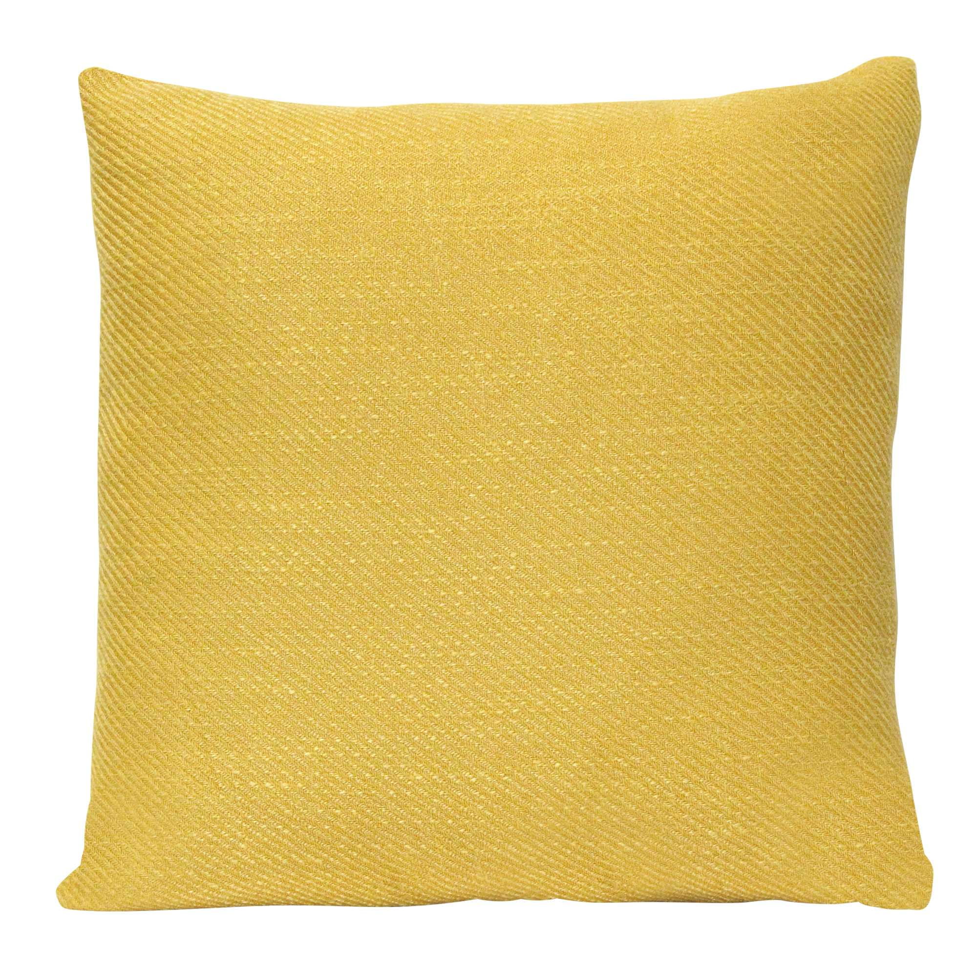 18" X 5.5" X 18" Mustard Polyester Square Pillow