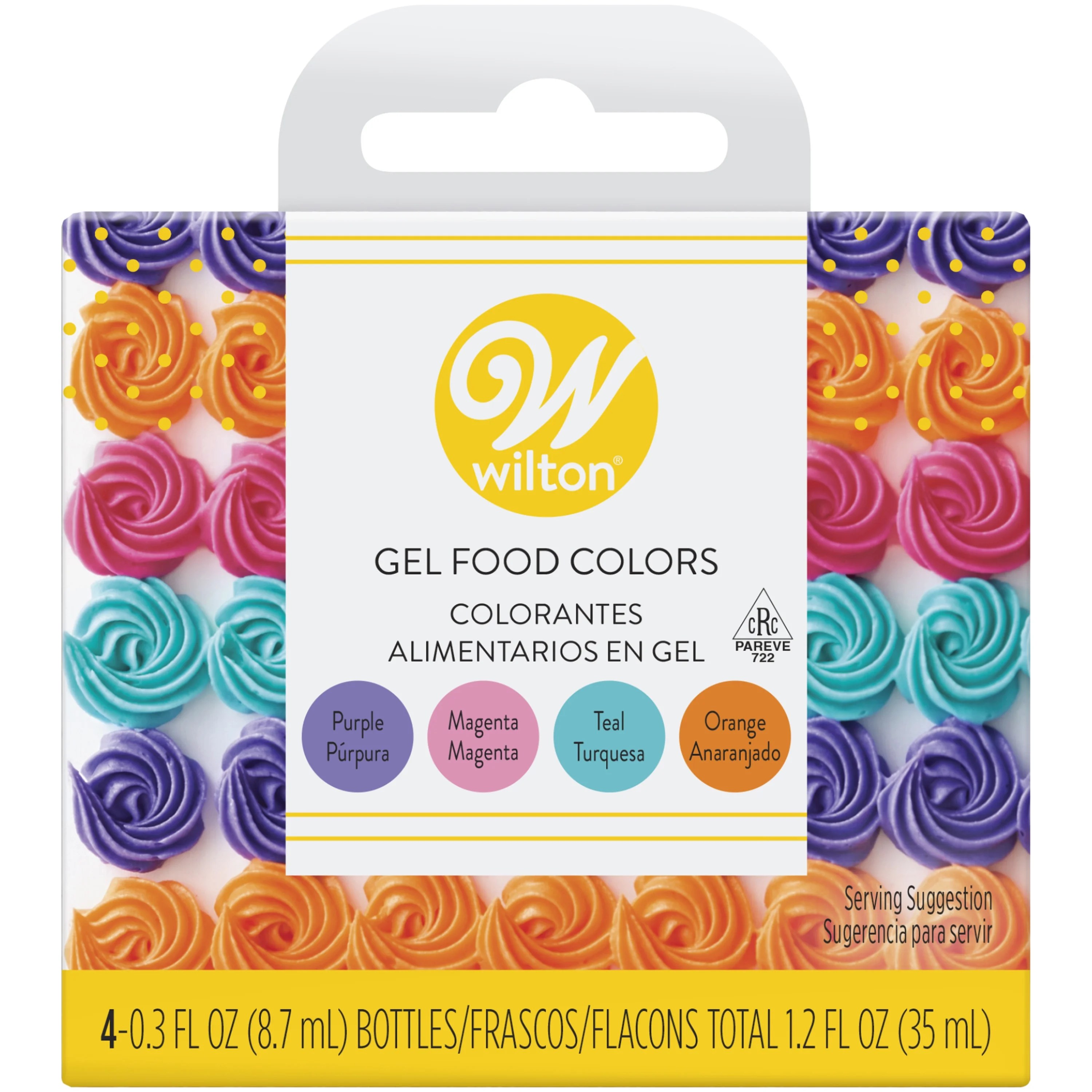 Wilton Neon Food Coloring Gel Icing Color Set, 4Count