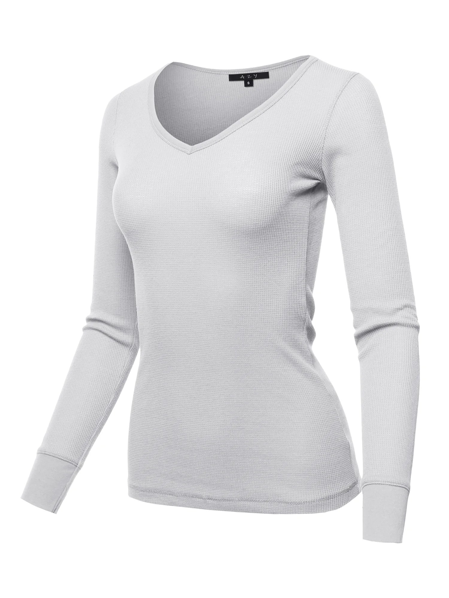 A2Y A2Y Women's Basic Solid Long Sleeve V Neck Fitted Thermal Top