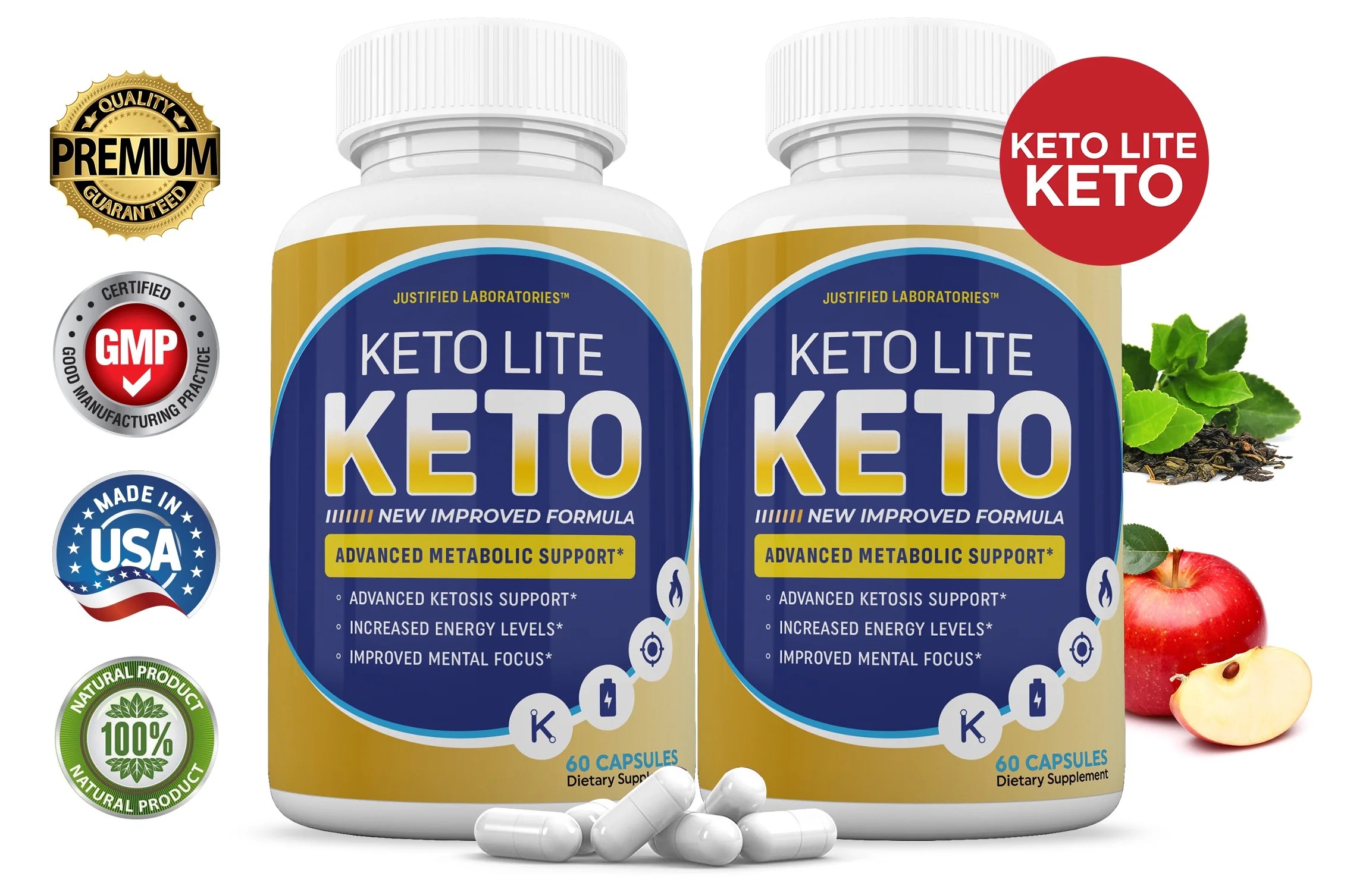 (2 Pack) Keto Lite Keto Pills Includes Apple Cider Vinegar goBHB