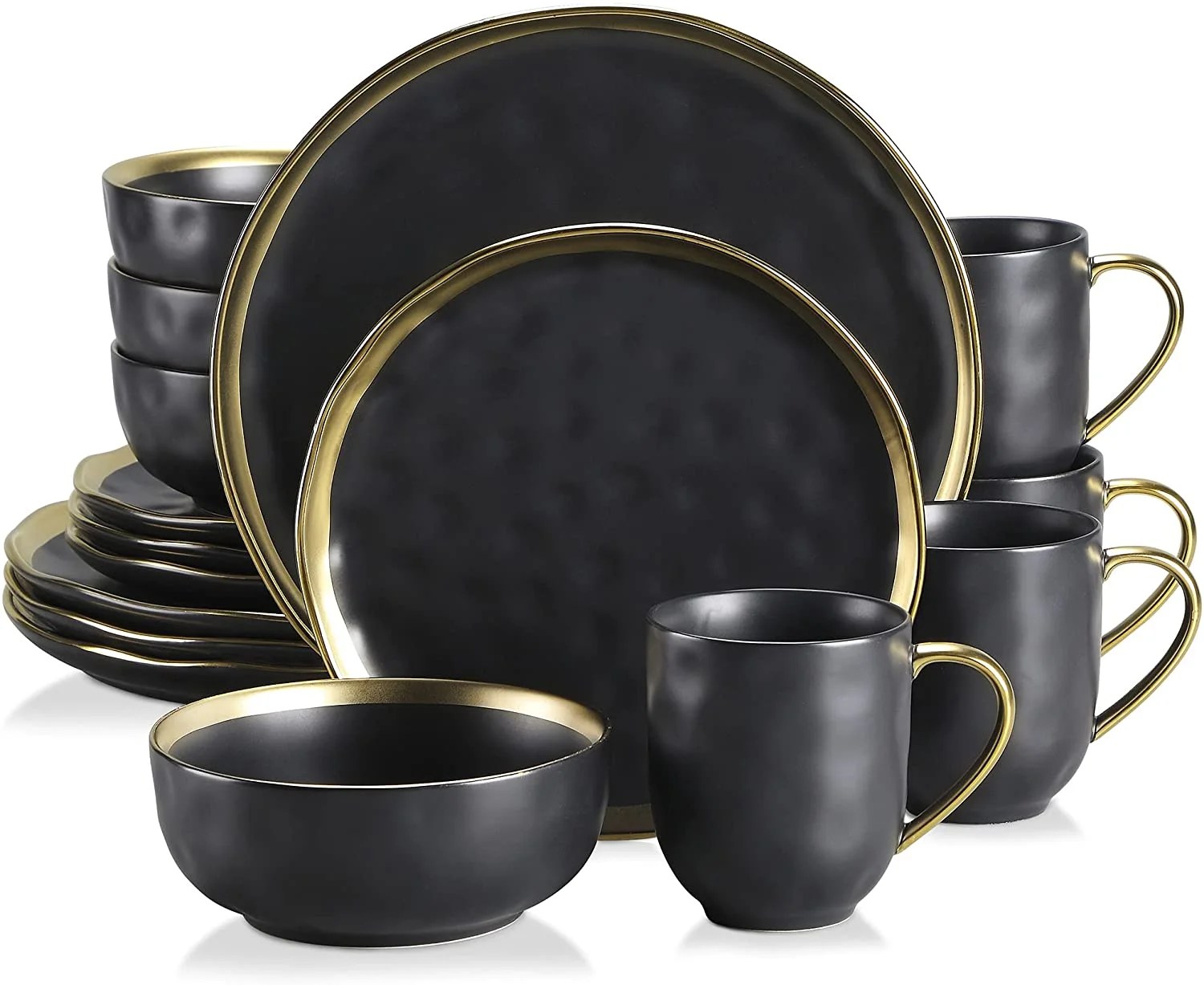 LOVECASA Dinnerware Sets, Stoneware Dinner Set for 4, 16Piece