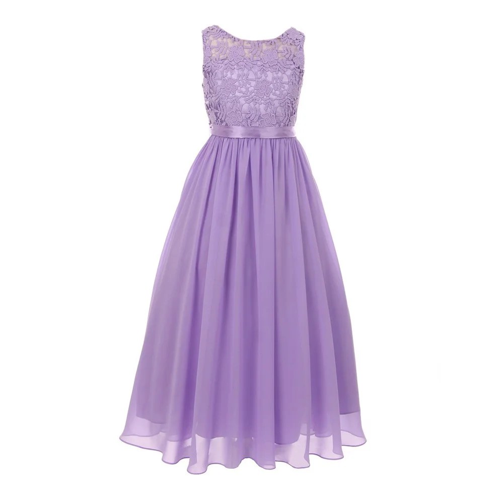 Cinderella Couture Girls Lilac Satin Sash 3D Lace Chiffon Stylish Cinderella Couture Girls Lilac Satin Sash 3D Lace Chiffon Stylish