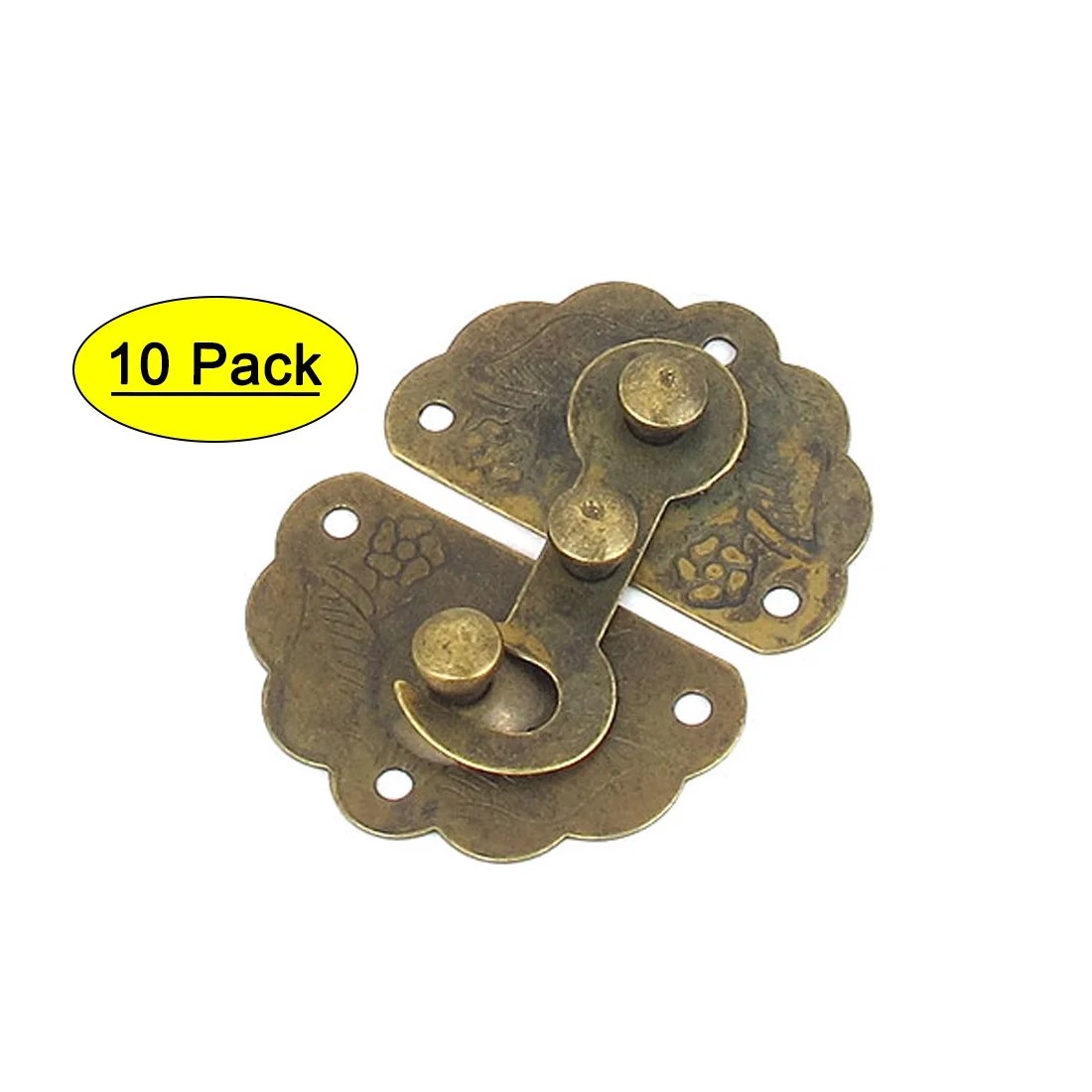 Antique Style Wooden Case Box Lock Clasp Closure Latch Bronze Tone 10