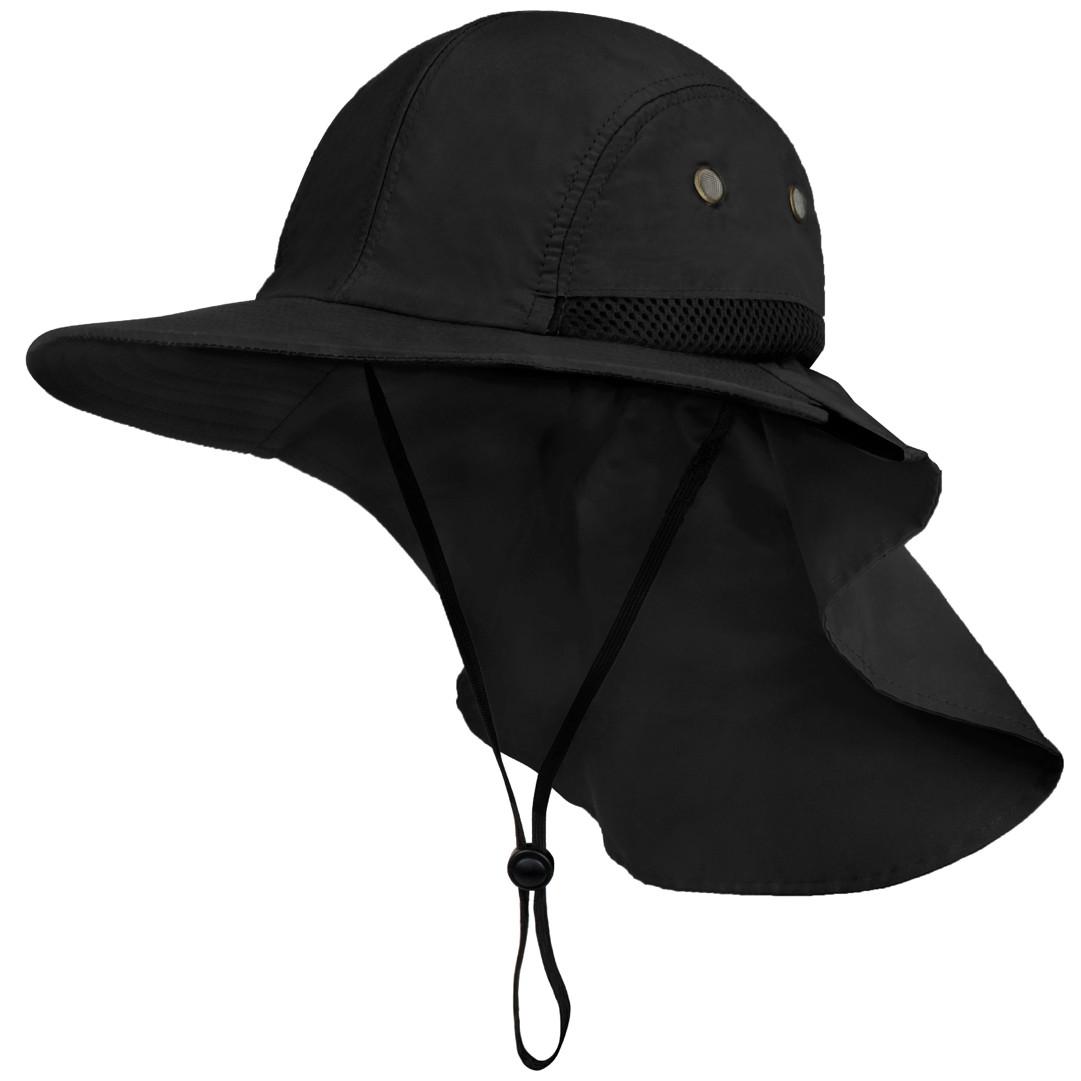 SUN CUBE Mens Fishing Hat with Neck Flap for Men Sun Hat with Wide