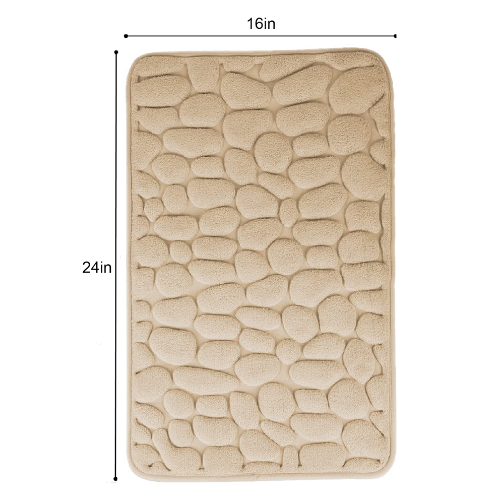 Bath Mat Cobblestone Bathroom Rugs, Memory Foam Bath Rugs, Comfortable Super Absorbent Mats