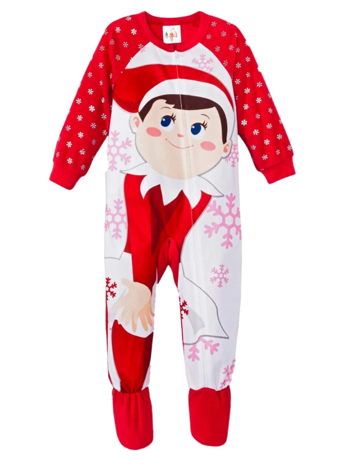 Elf On The Shelf Baby Girl Red Fleece Sleeper Christmas Pajamas 3T