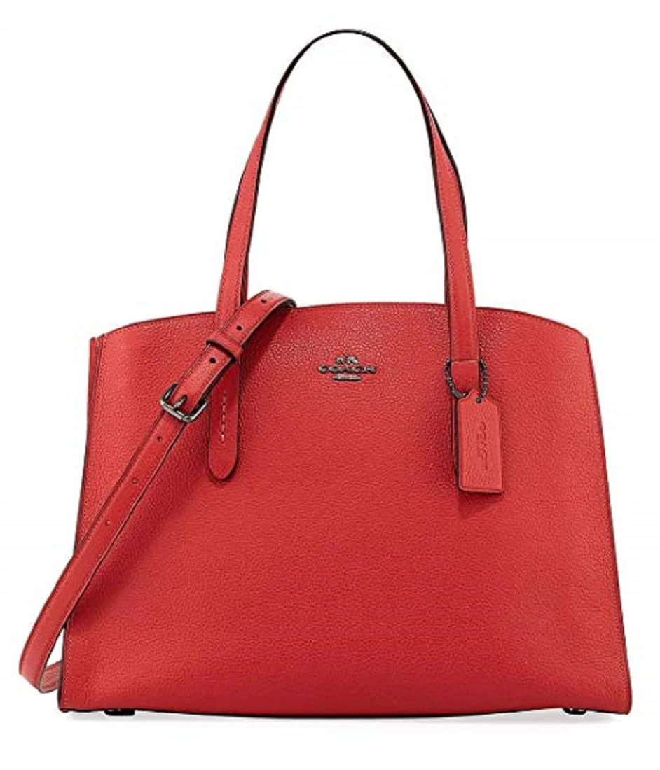 Coach Charlie 28 Carryall Bag Red Calfskin Leather bag New Jasper