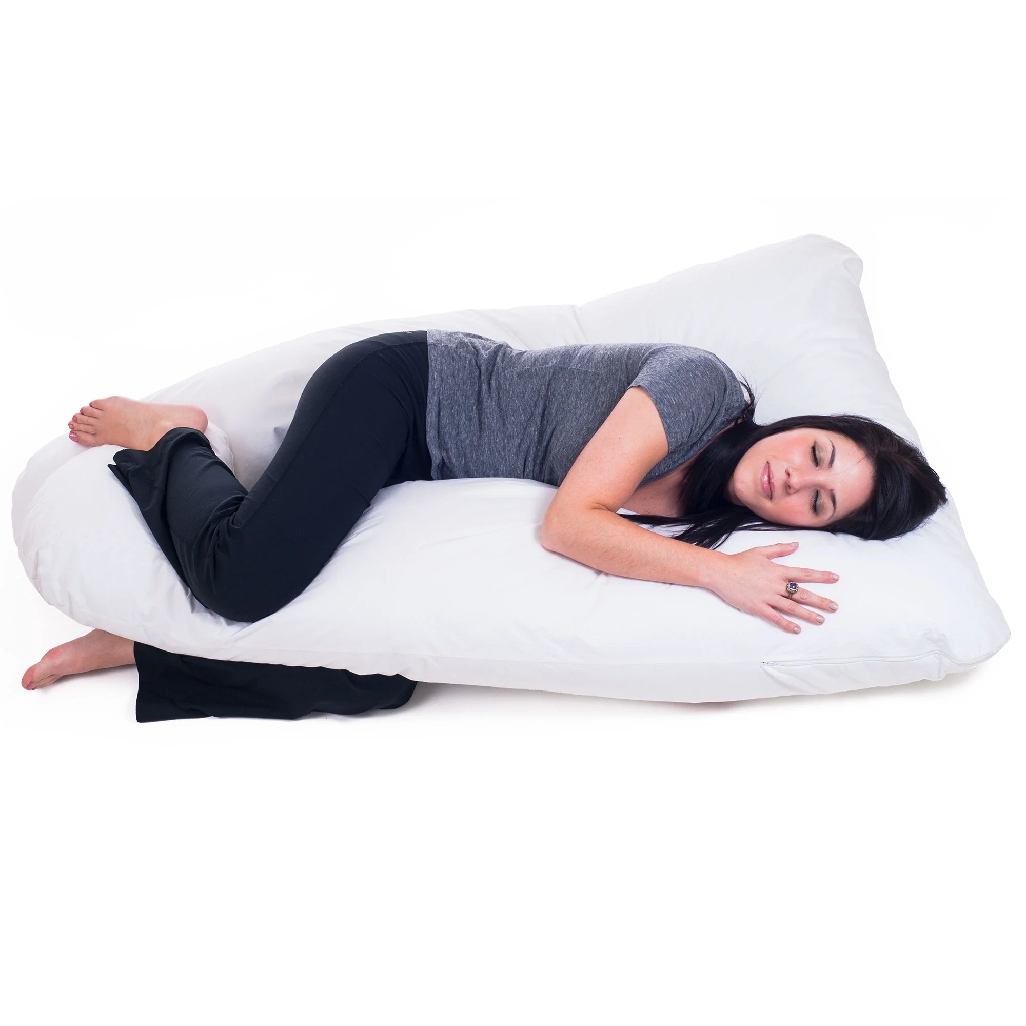 Pregnancy Pillow, Full Body Maternity Pillow With Contoured U-Shape By Bluestone, Back Support-Lavish Home-White-60" X 38" X 7" - Walmart.com