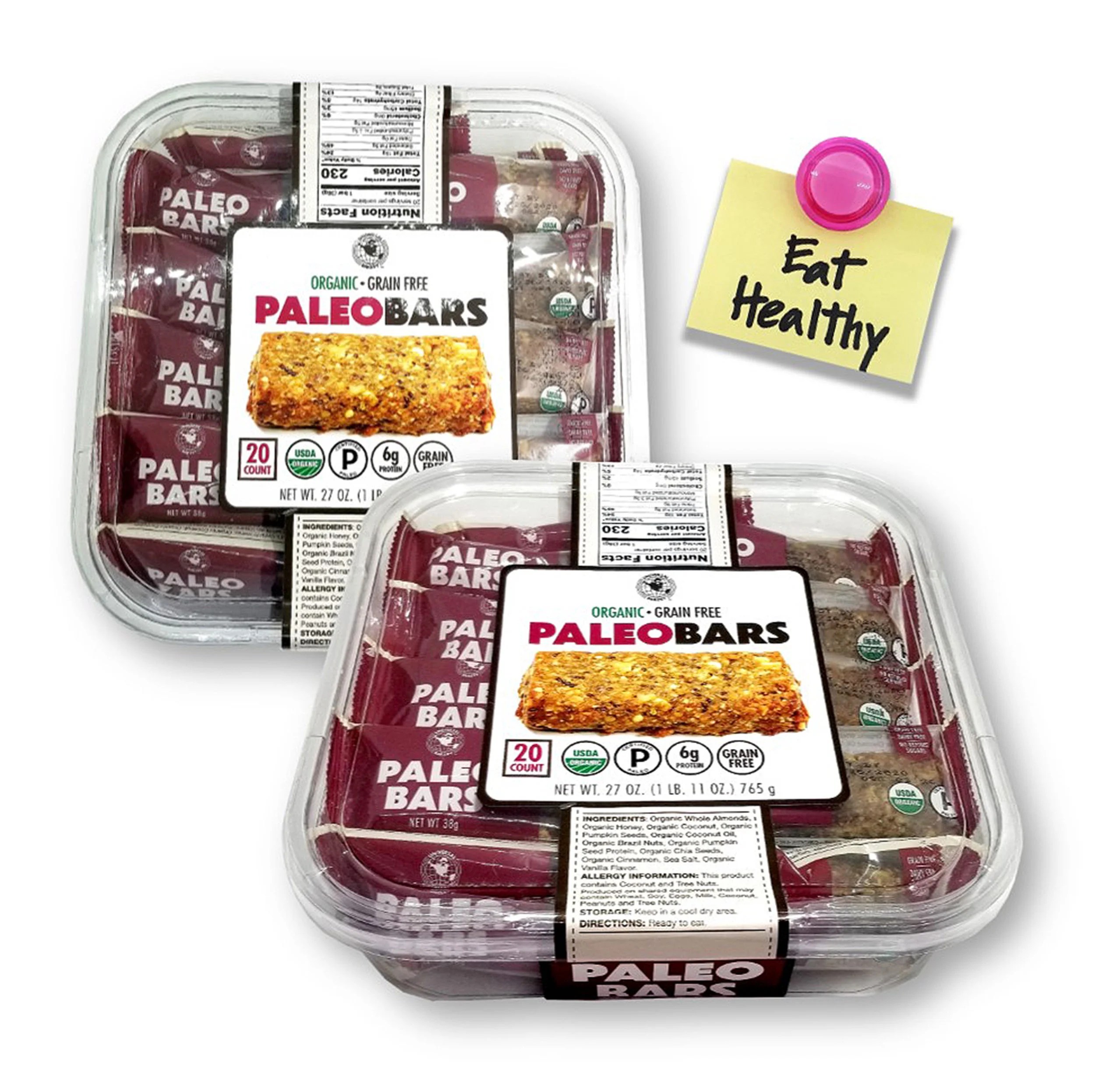 Universal Bakery Organic Grain Free PALEO BARS Individually Wrapped 27