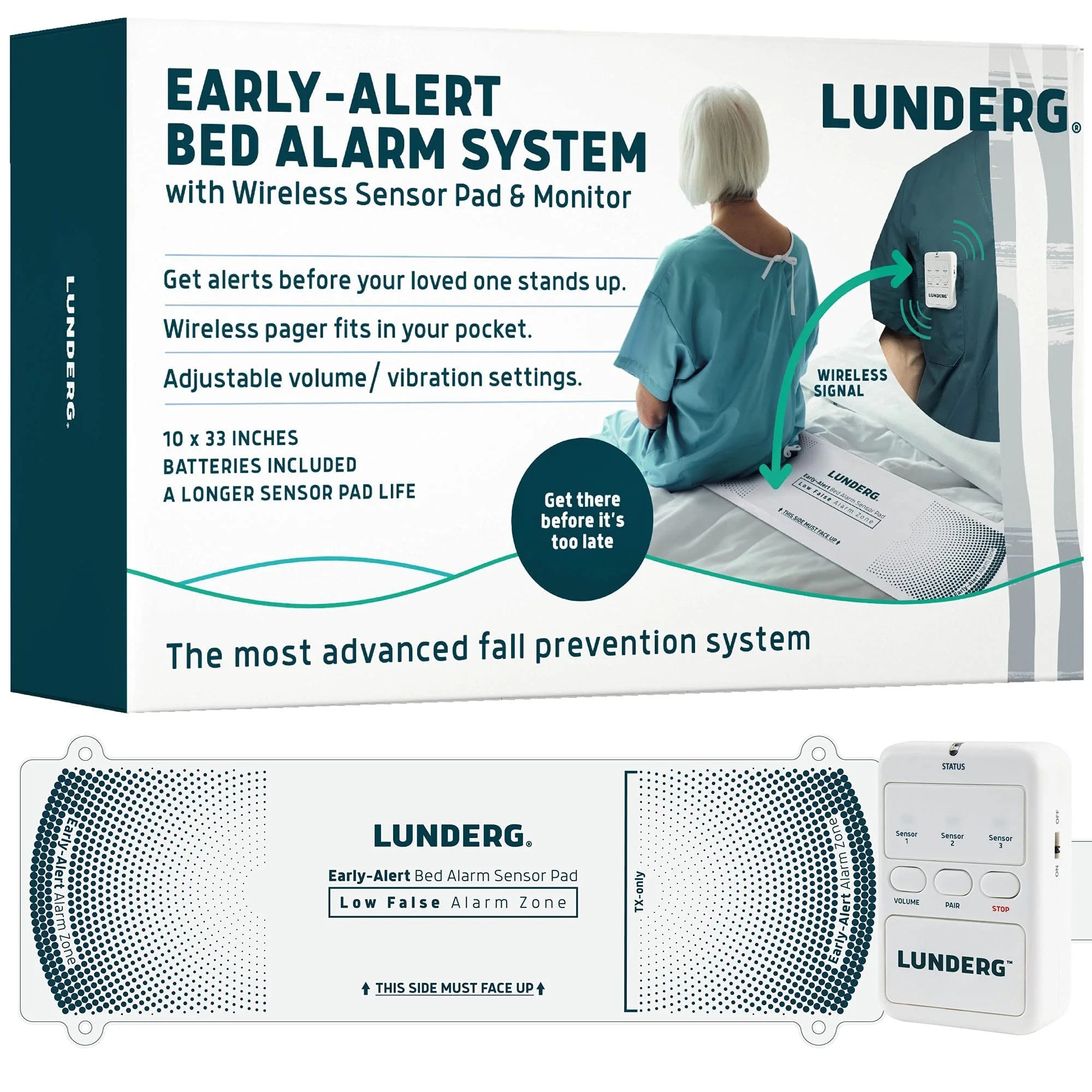 Buy Lunderg Early Alert Bed Alarm System Wireless Bed Sensor Pad