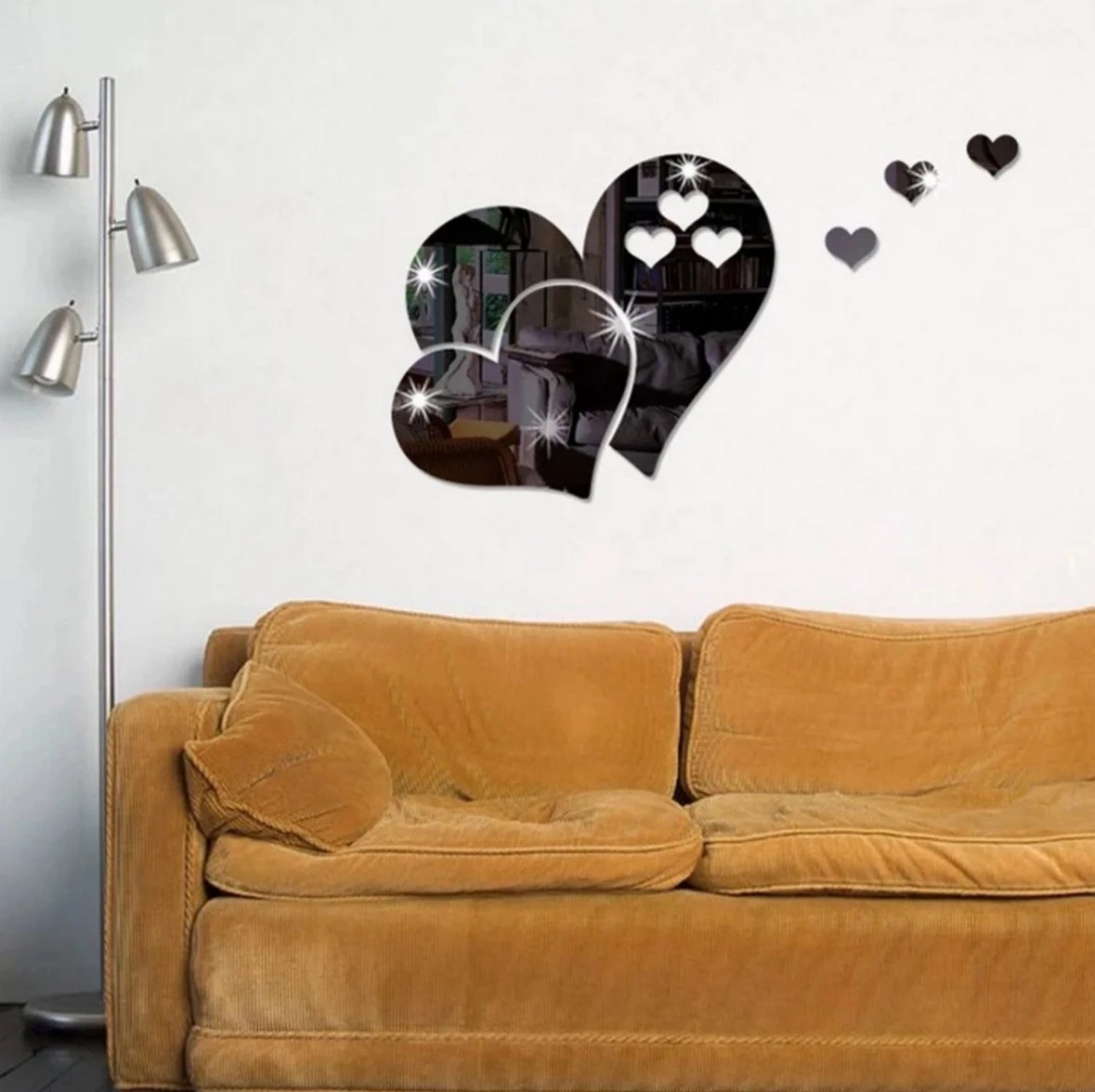 Wall Mirror Sticker Creative Heart Shaped Room Sticker Door Sticker for Wall Mirror Sticker Creative Heart Shaped Room Sticker Door Sticker for