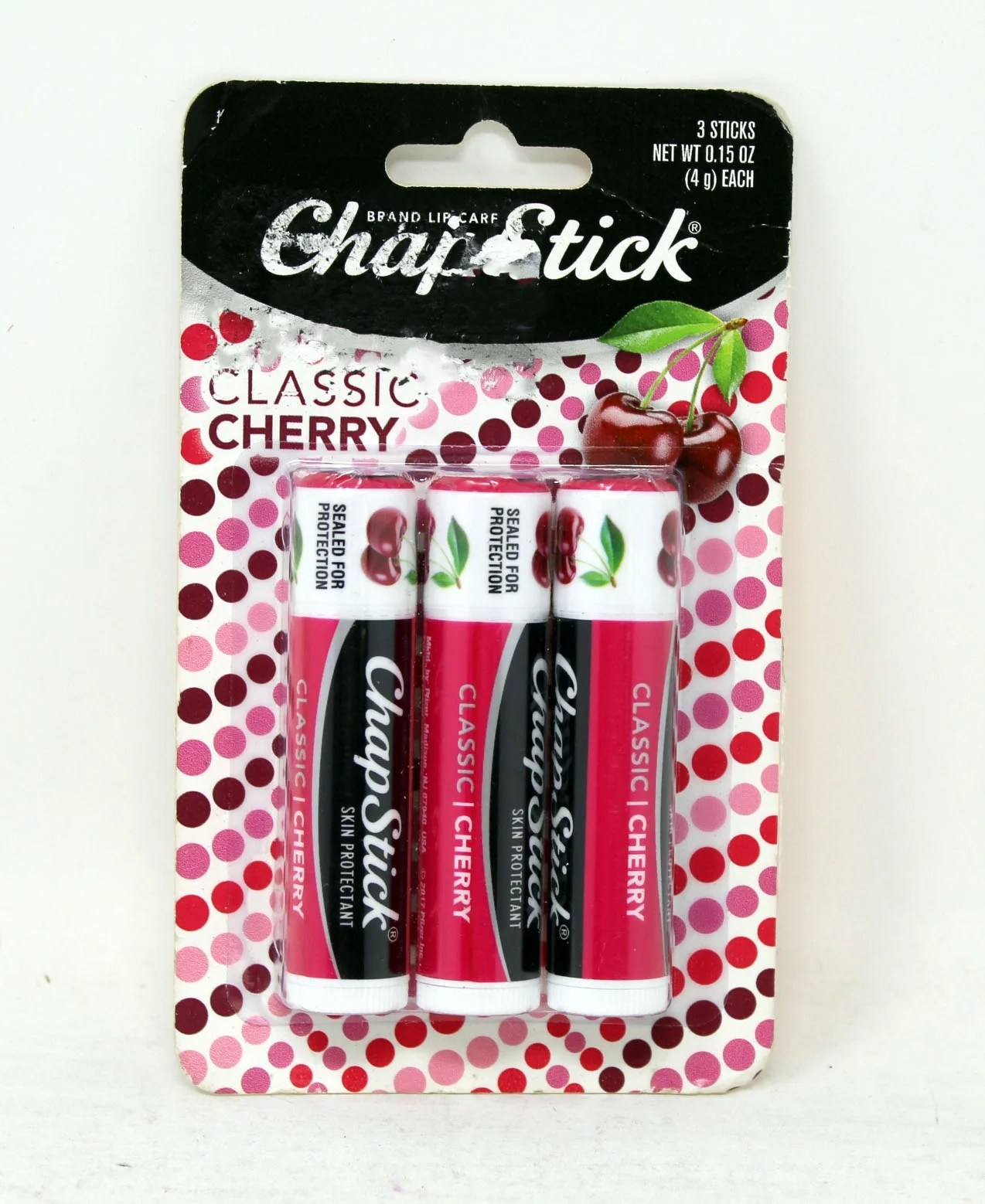 Chapstick Classic Cherry Lip Protectant 3 Pack