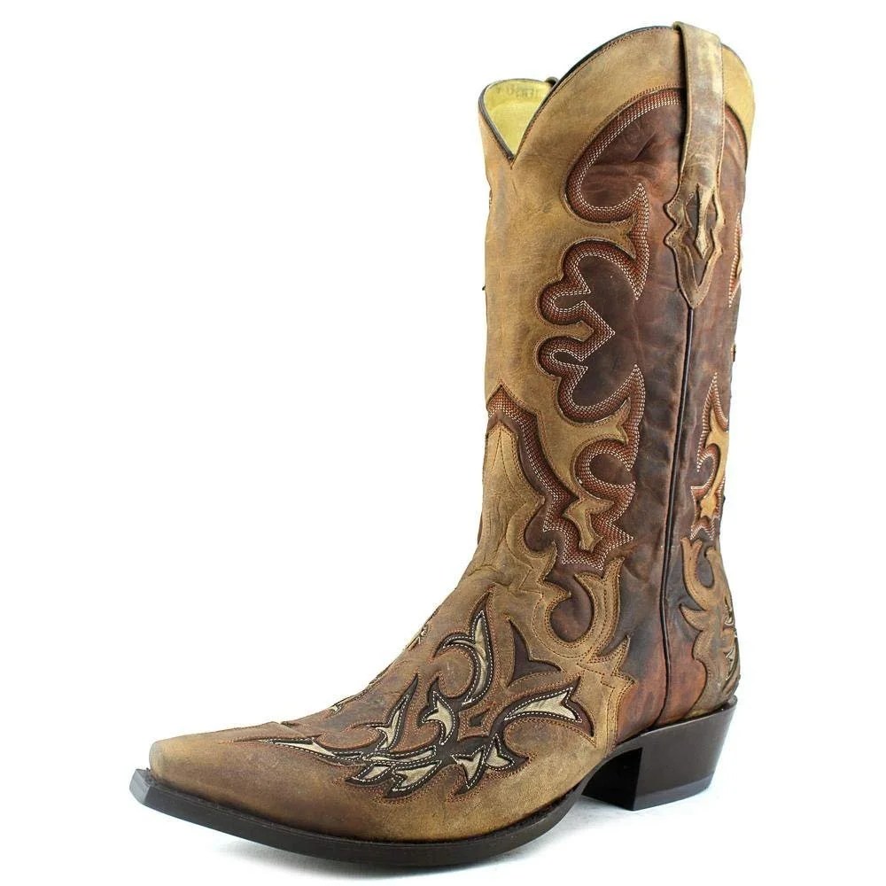 Corral Boots CORRAL Men',s Inlay Snip Toe Cowboy Boots G1144 (9.5 EE(W