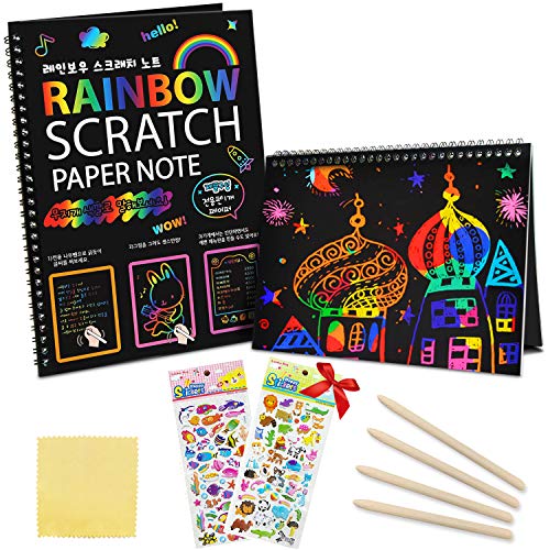 ZMLM Scratch Paper Art Notebooks Rainbow Scratch Off Art Set for Kids ZMLM Scratch Paper Art Notebooks Rainbow Scratch Off Art Set for Kids